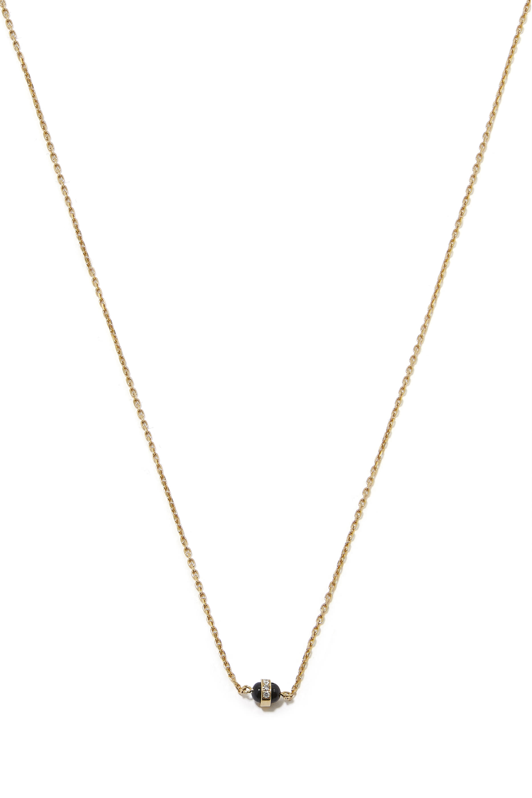 The Single Carbon Necklace, 18k Yellow Gold & Diamonds