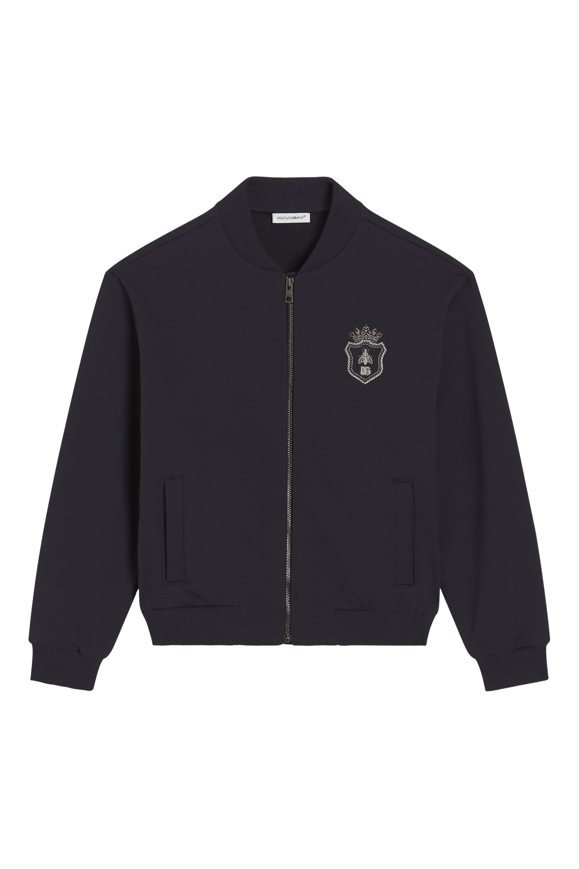 سويت شيرت بسحاب مزين برقعة للأطفال