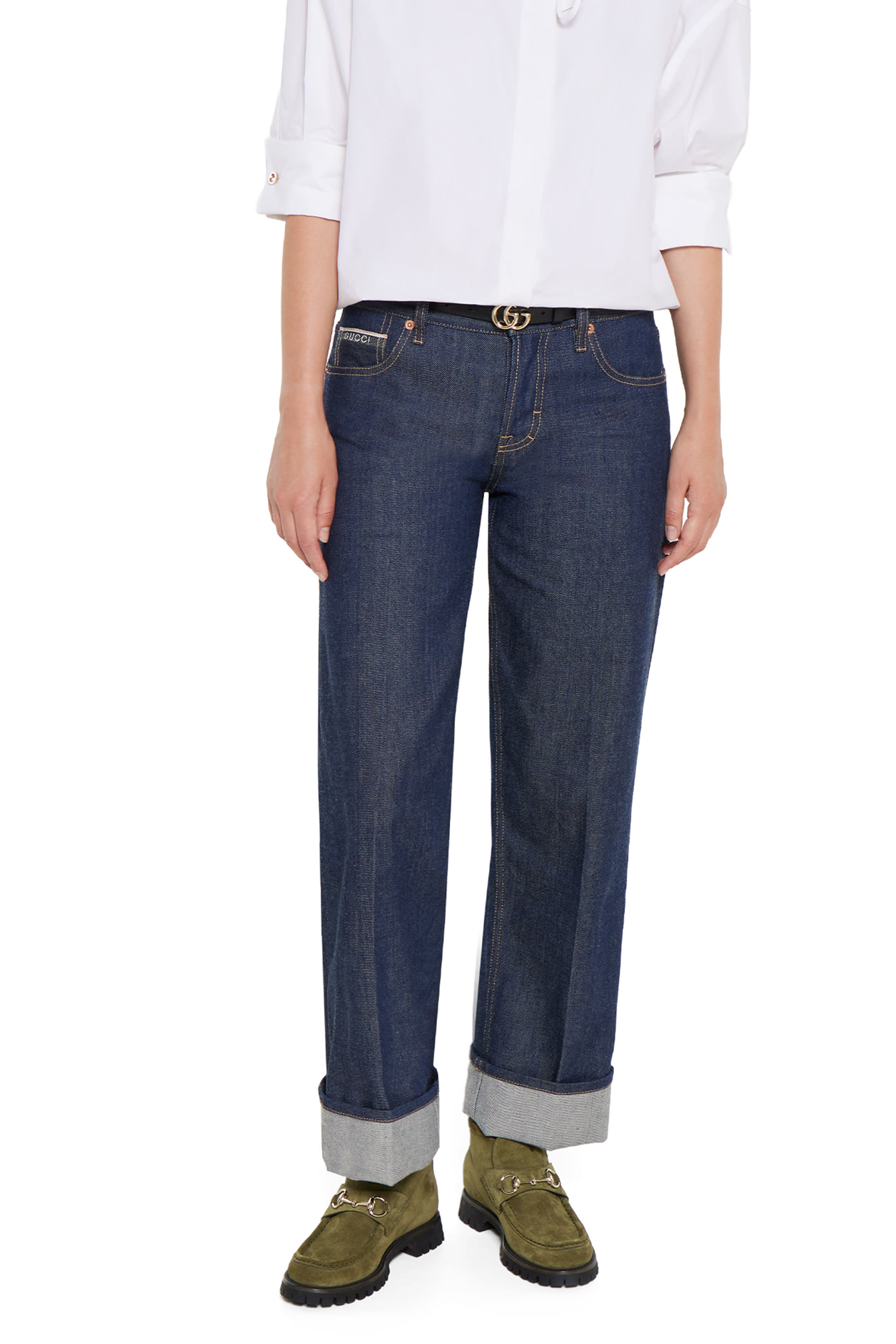 بوت بطول الكاحل بحلية لجام الحصان