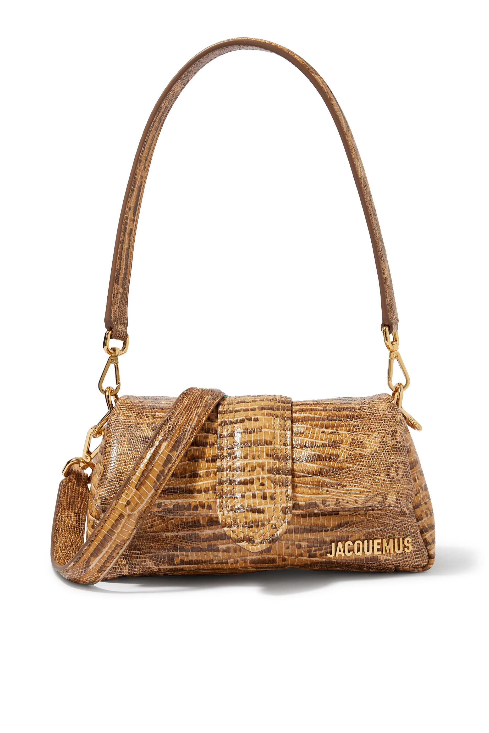 حقيبة لو بوتيت بامبينو جلد بنقشة جلد الأفعى