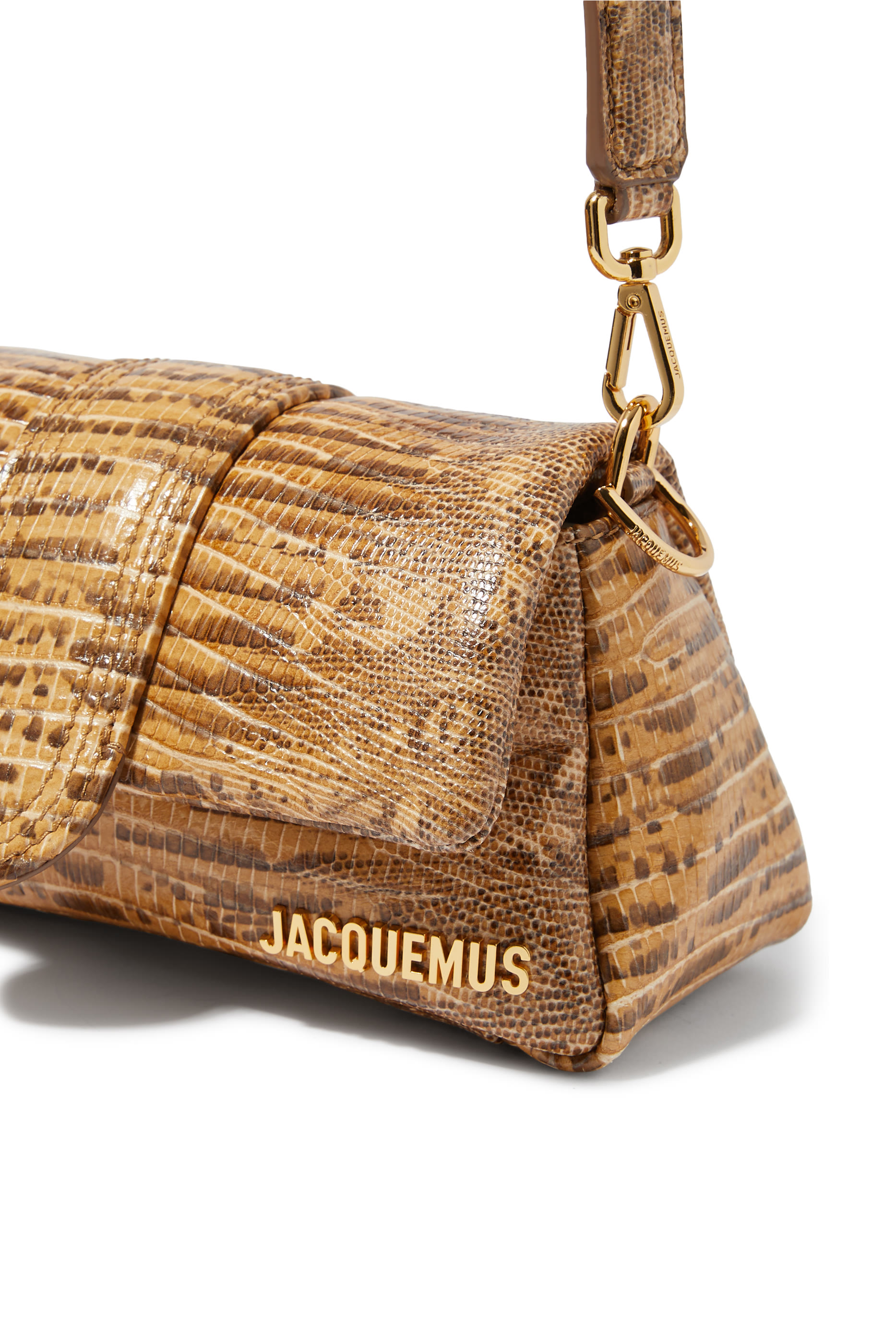 حقيبة لو بوتيت بامبينو جلد بنقشة جلد الأفعى