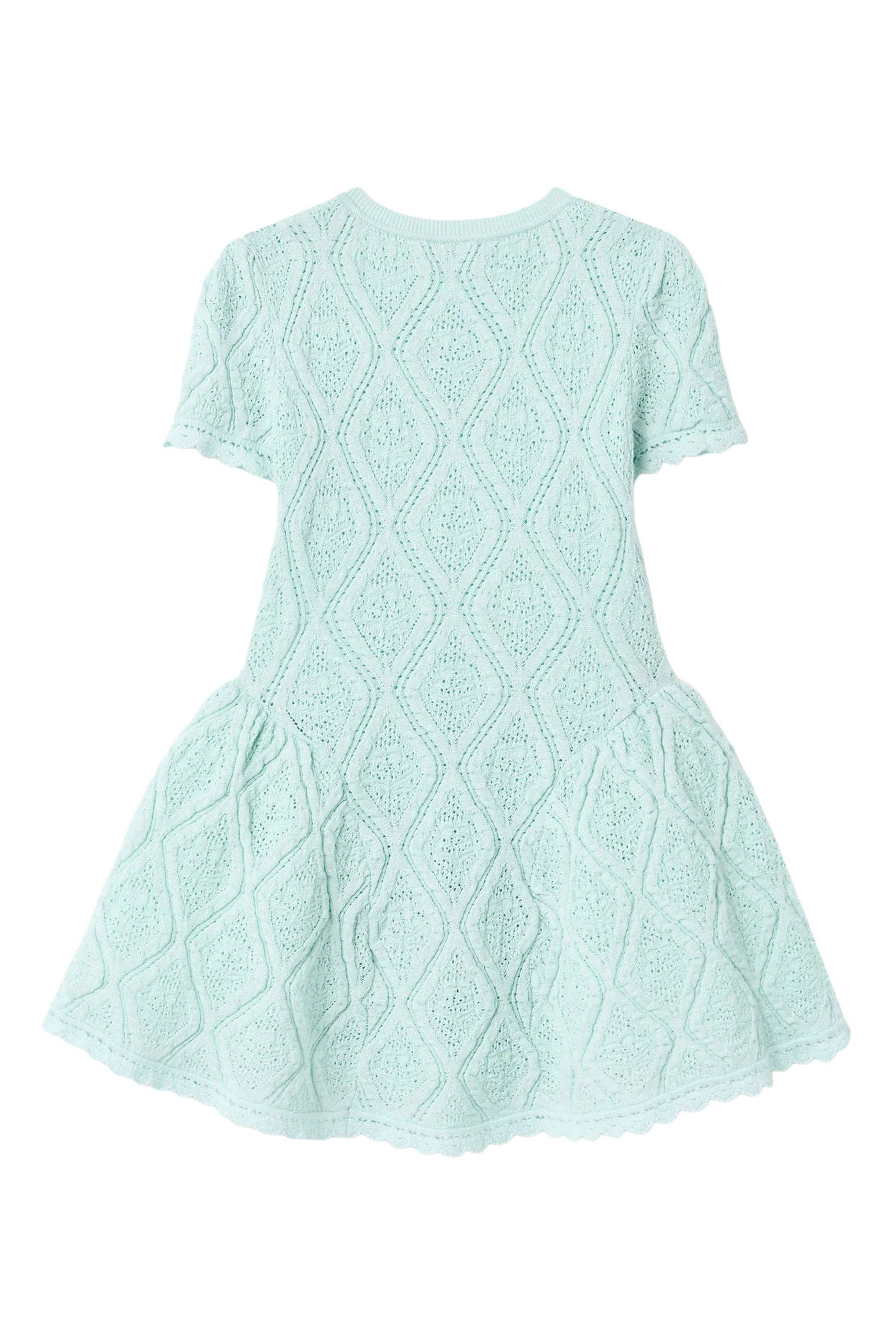 Kids Flower Embroidered Knit Dress