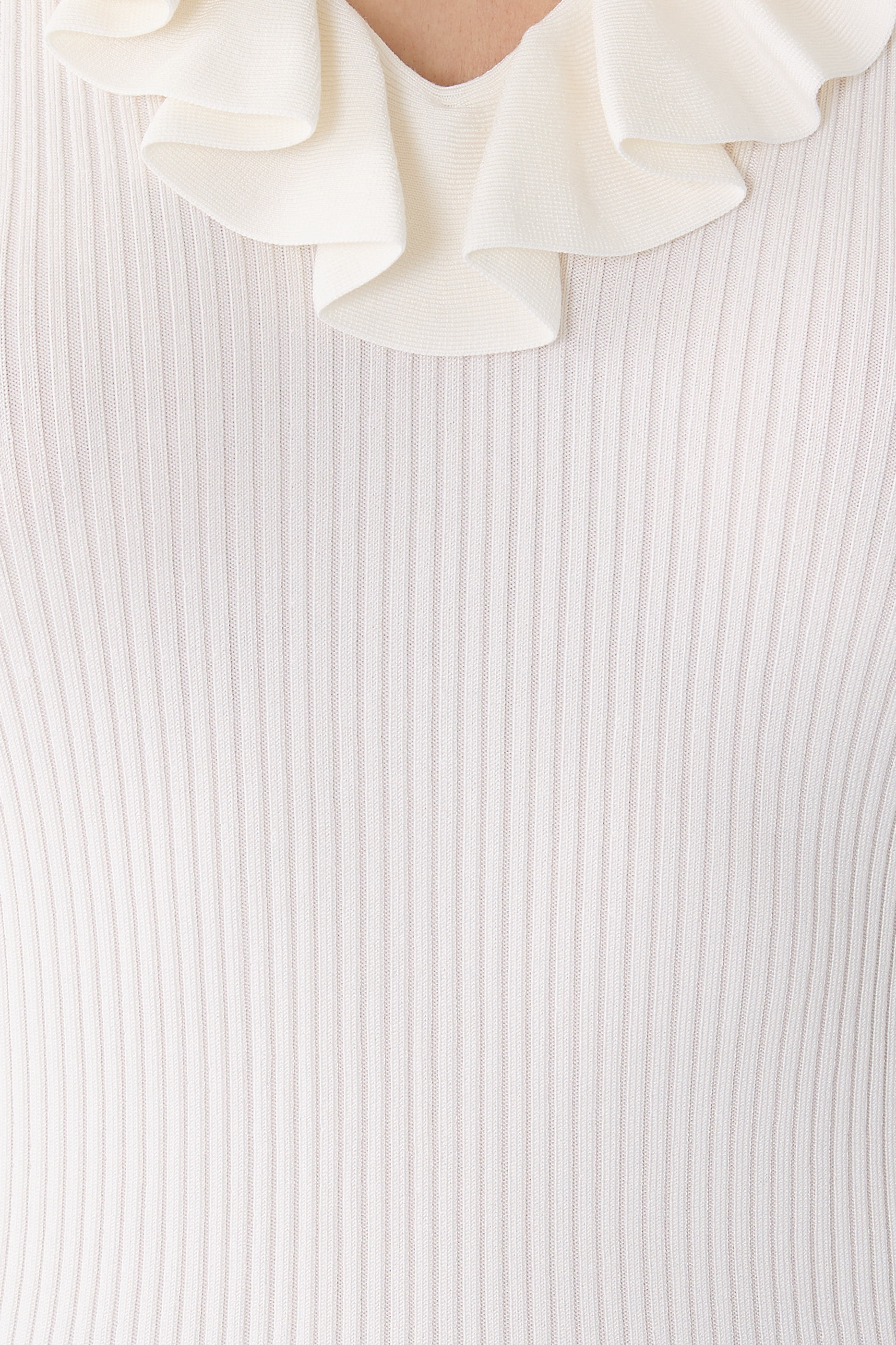 بلوزة مارين بلا أكمام مزينة بكشكش