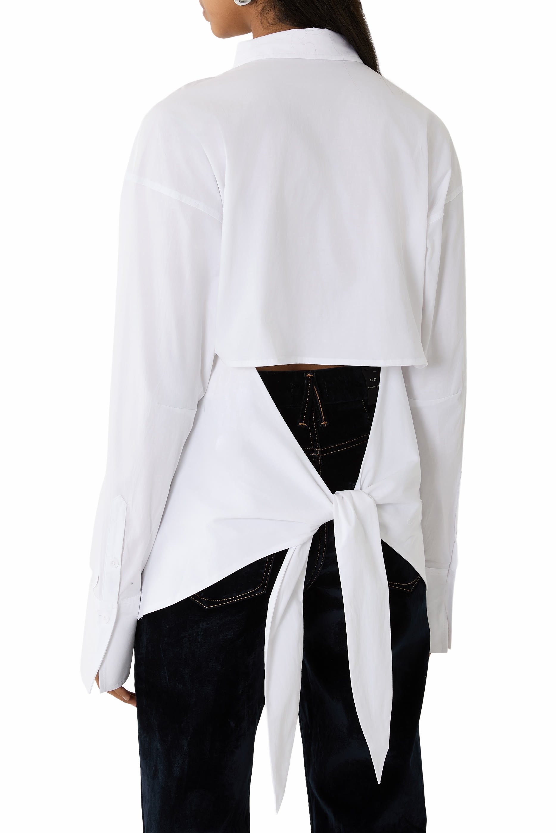 قميص برباط في الخلف بوبلين