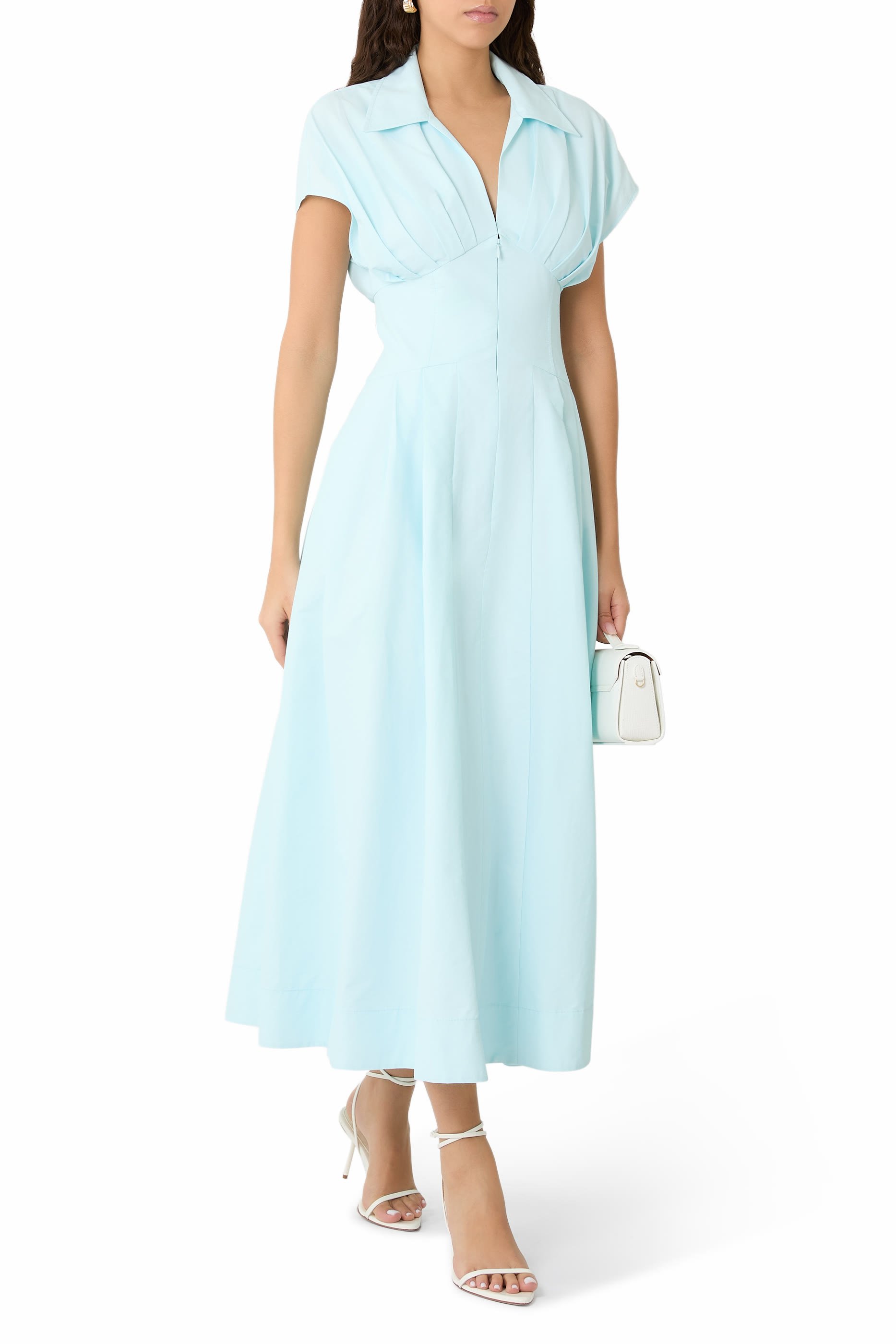 Farlow Cotton Faille Midi Dress 