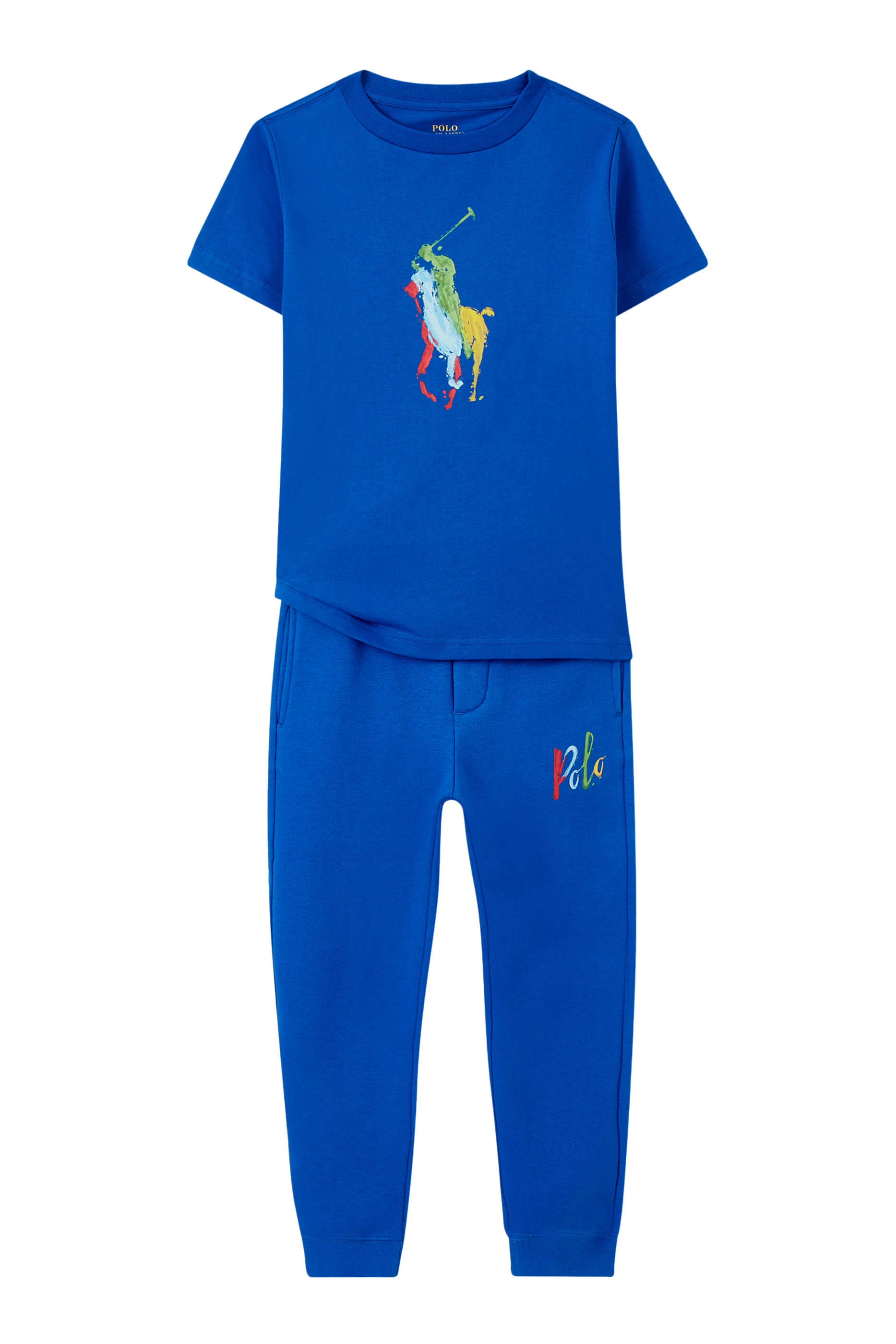 تيشيرت بشعار الماركة قطن جرسيه للأطفال