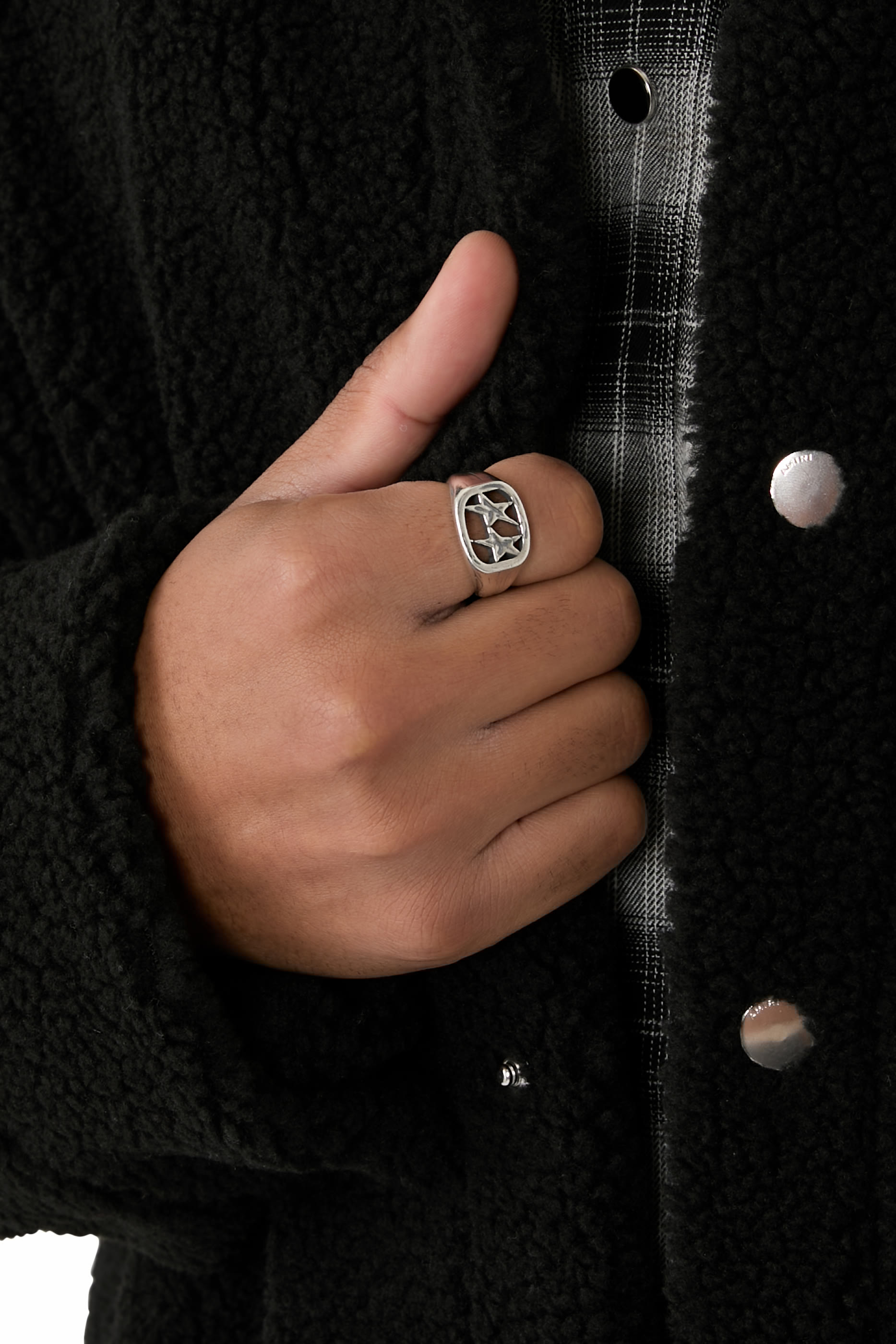 خاتم بإطار، فضة إسترلينية 925