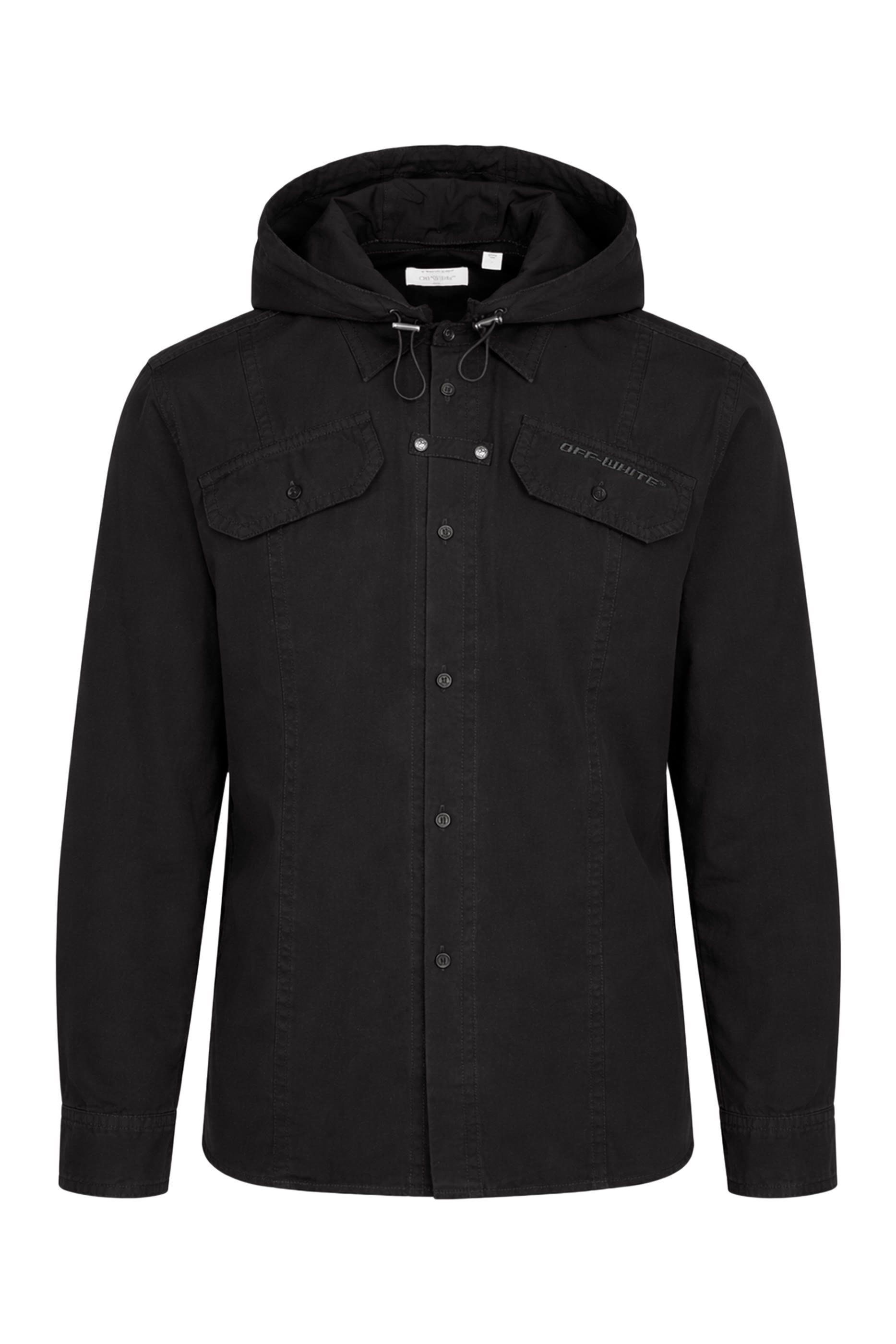 قميص بتصميم عسكري بقصة عادية وراية مطرزة بوبلين