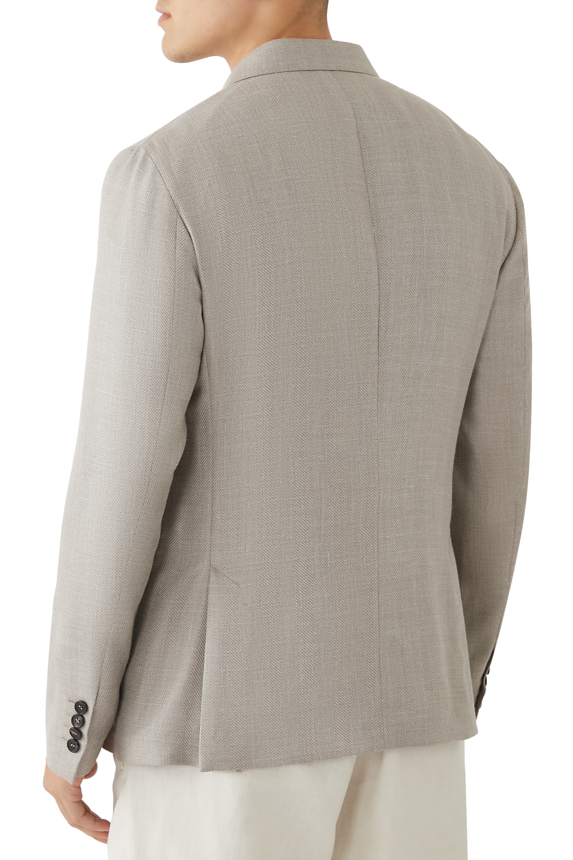 جاكيت بصفي أزرار للإغلاق وقصة ضيقة