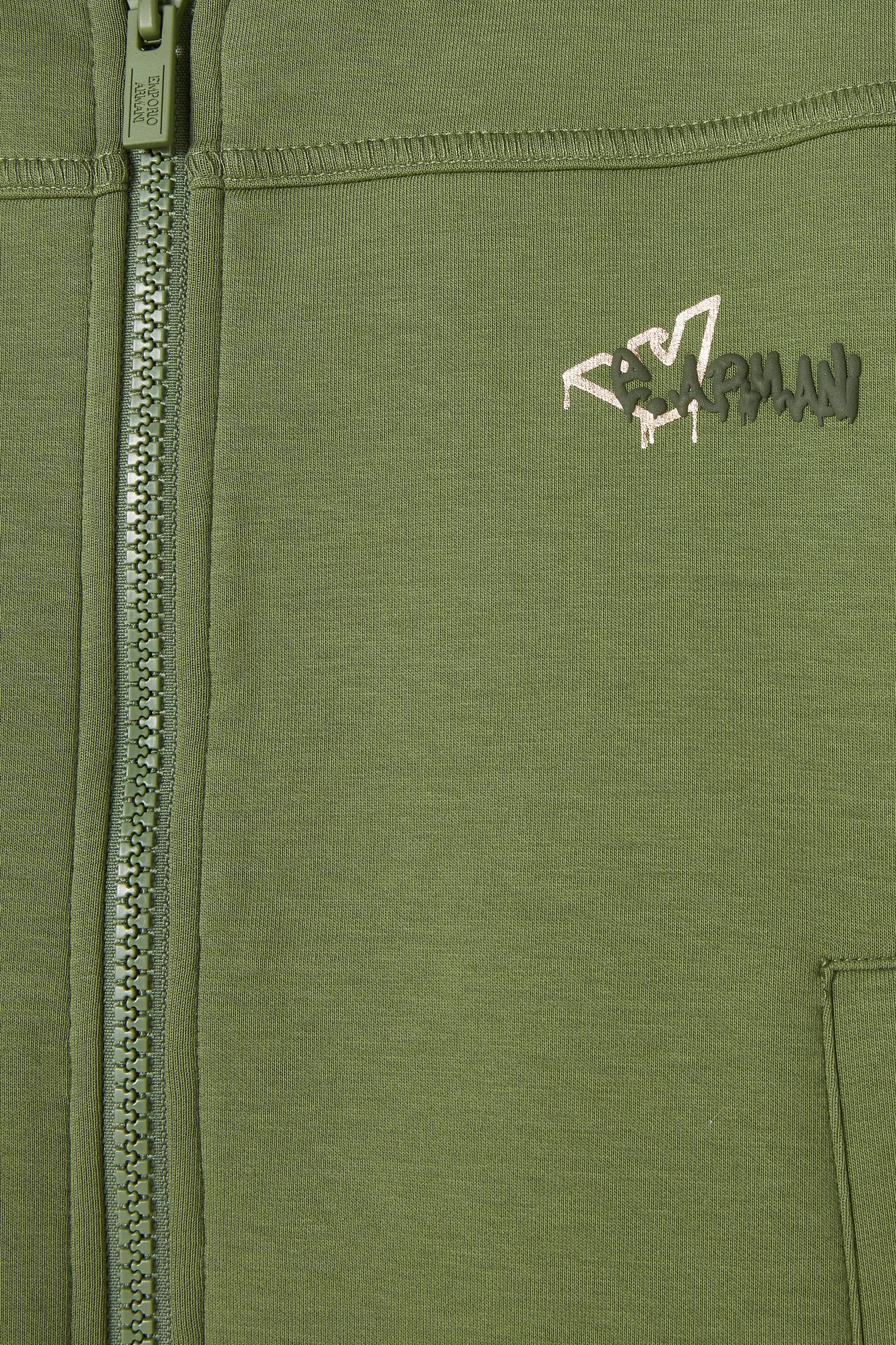 طقم بدلة رياضية بسحاب وشعار الماركة للأطفال