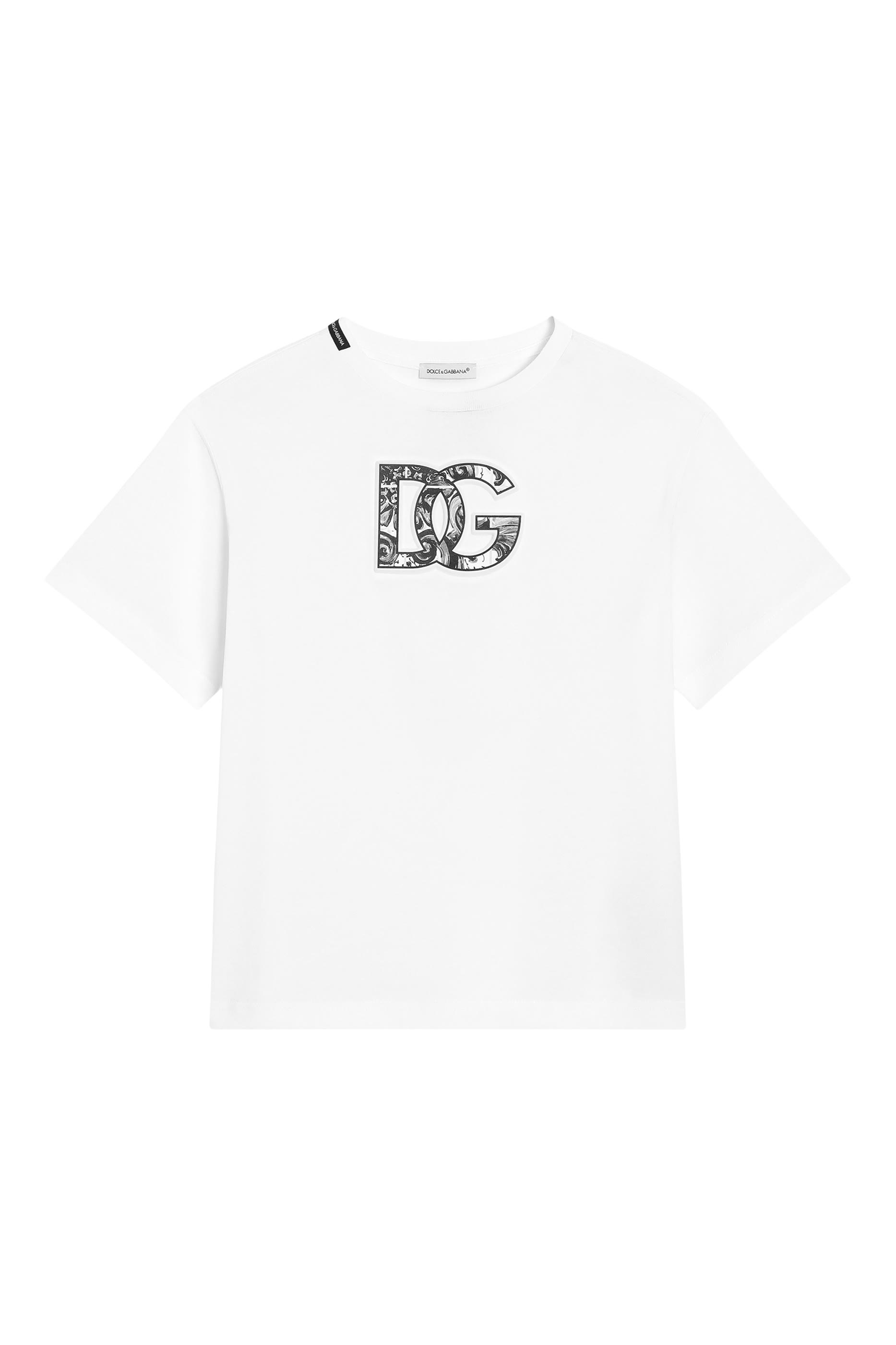 تيشيرت بنقشة مايوليكا بتصميم شعار الماركة للأطفال