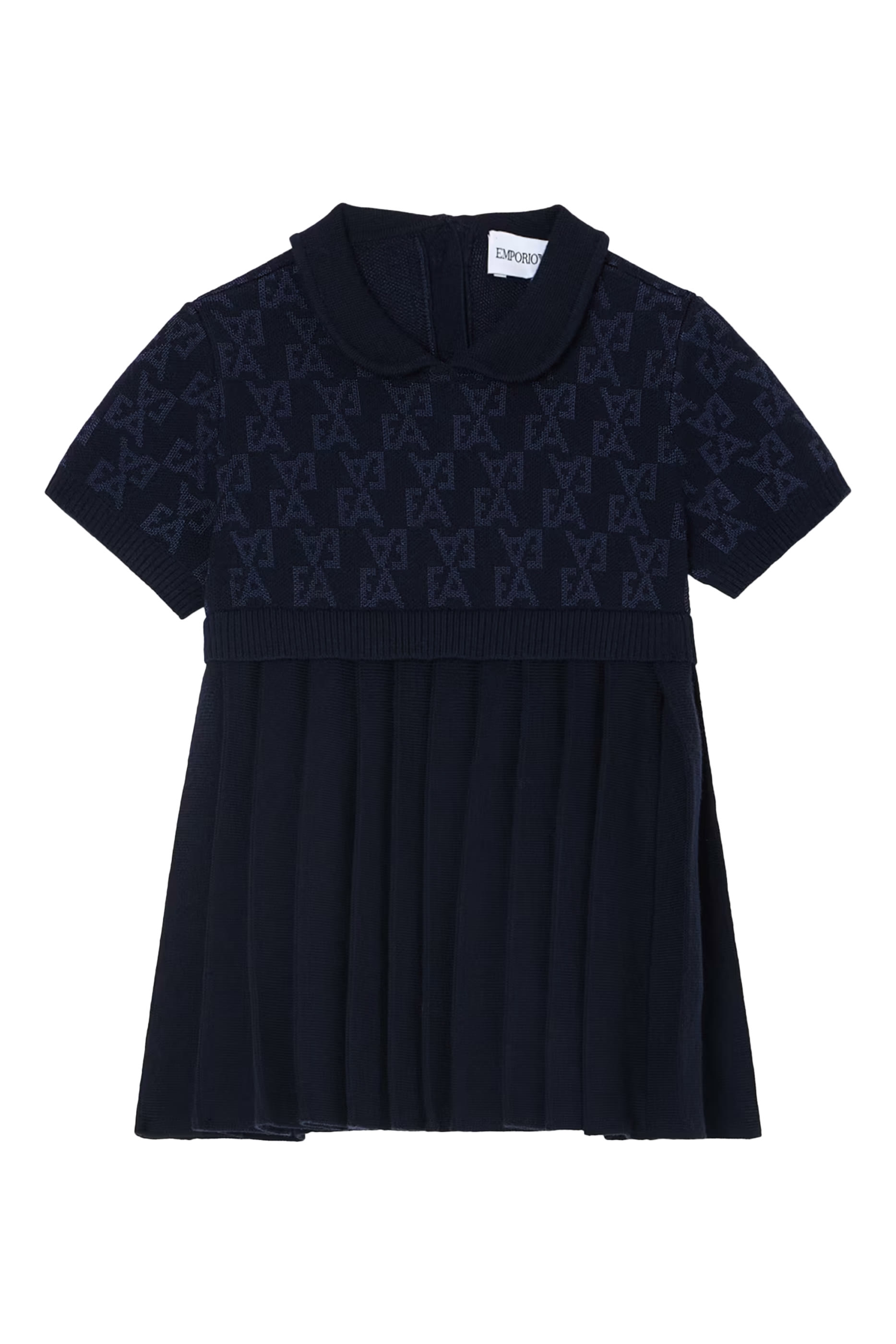 فستان منسوج بتنورة بطيات للأطفال