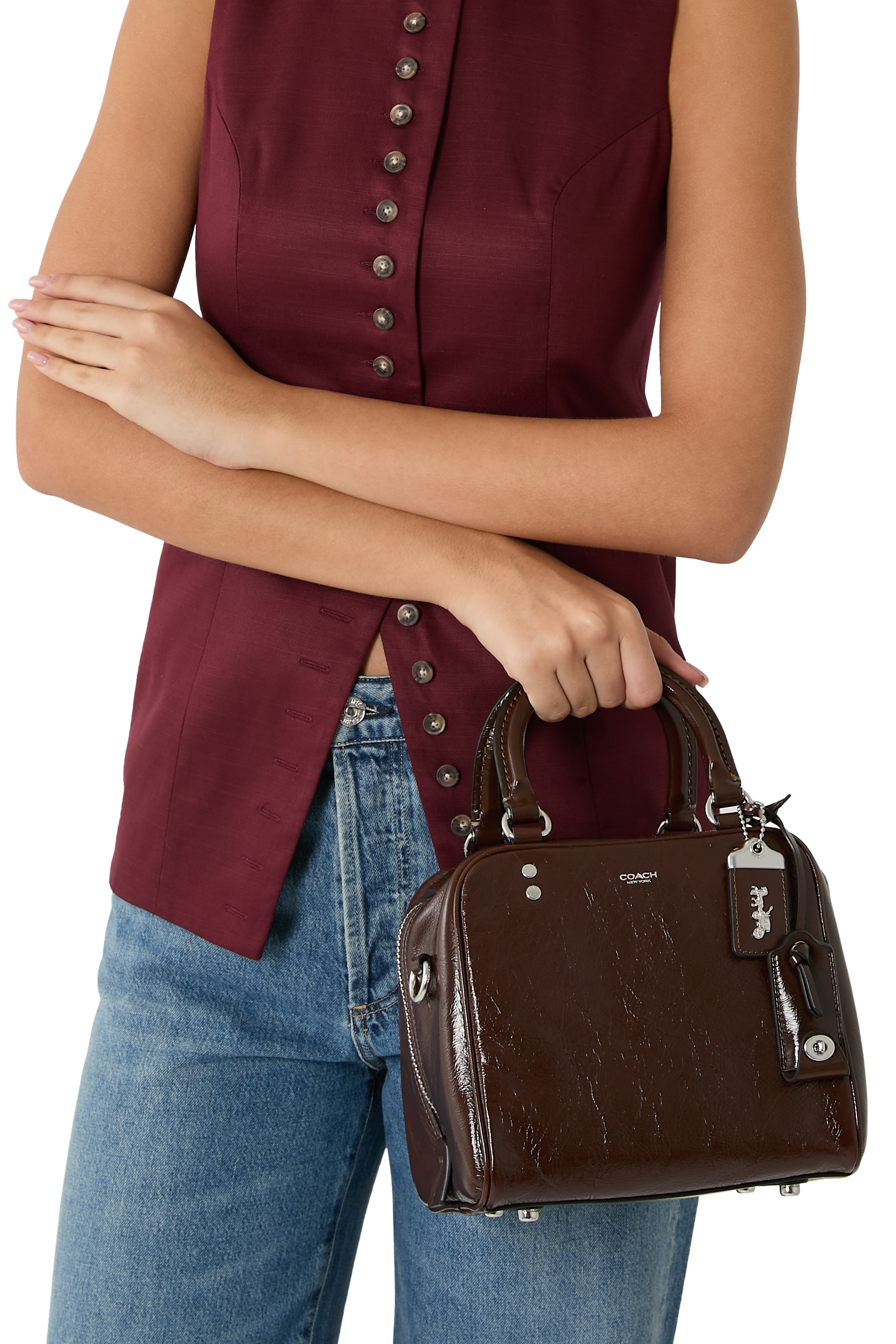 حقيبة 20 روج بتصميم مكعب