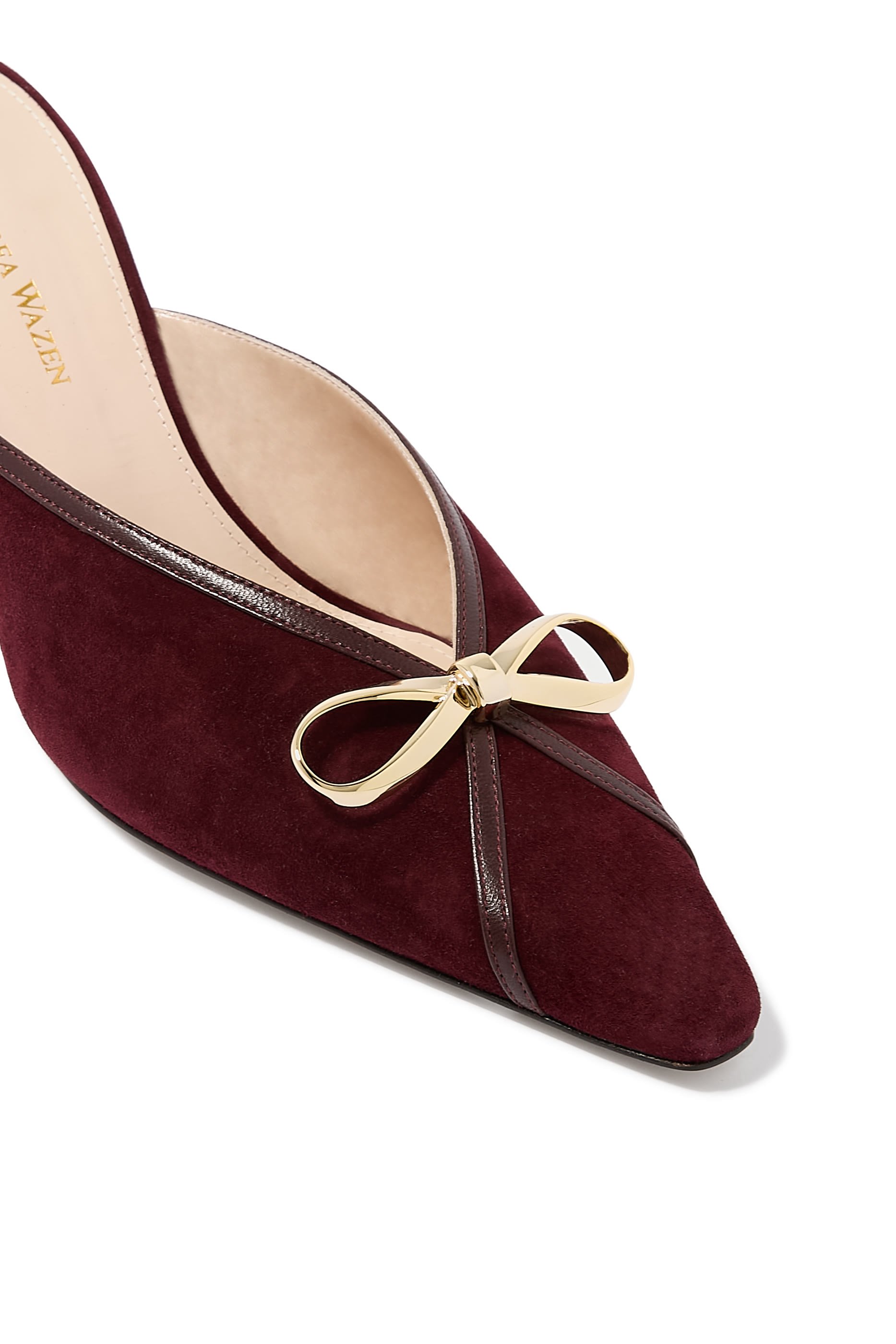 حذاء 75 مفتوح من الخلف بربطة فيونكة شمواه