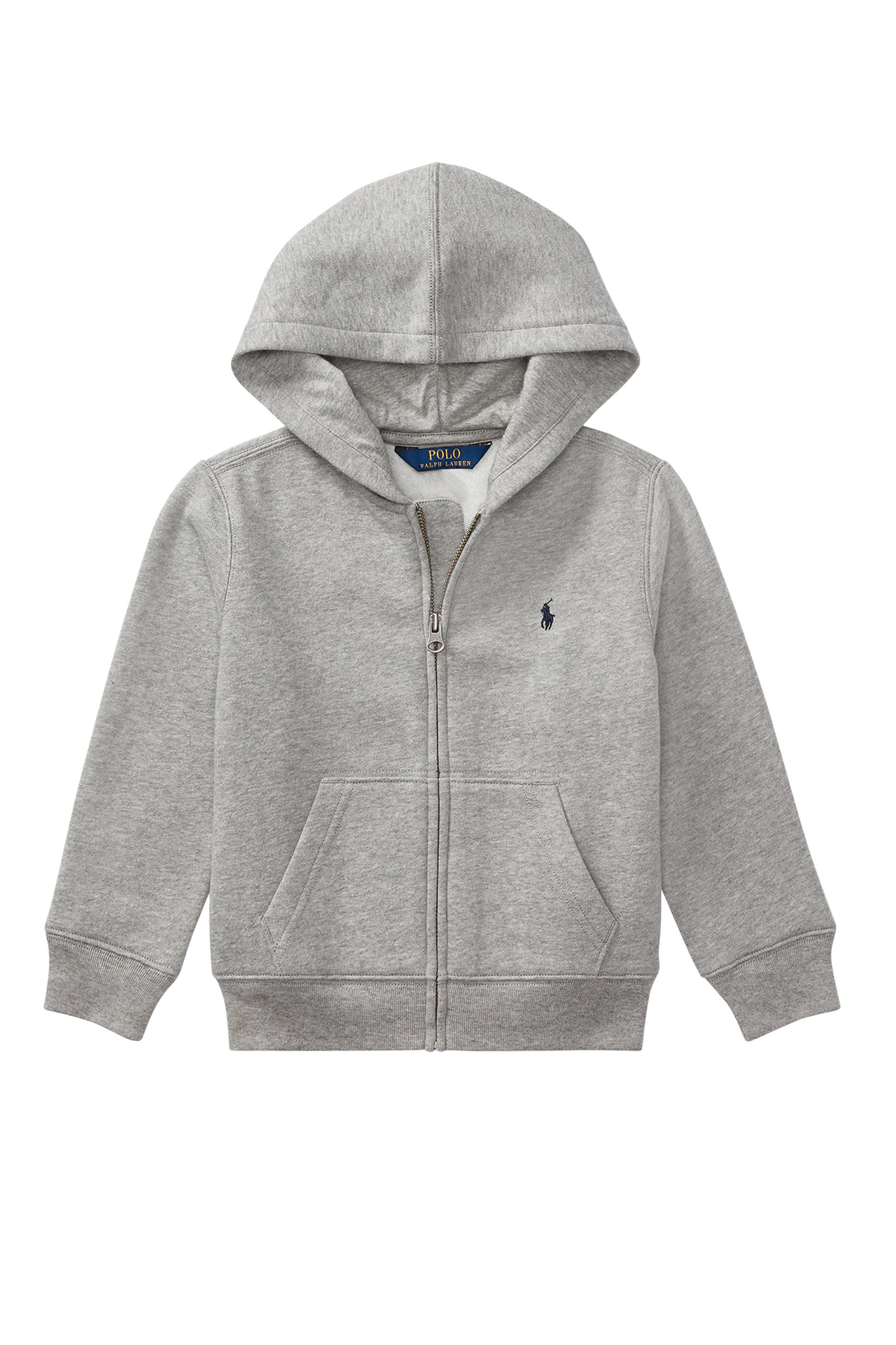 جاكيت بغطاء رأس وشعار الماركة