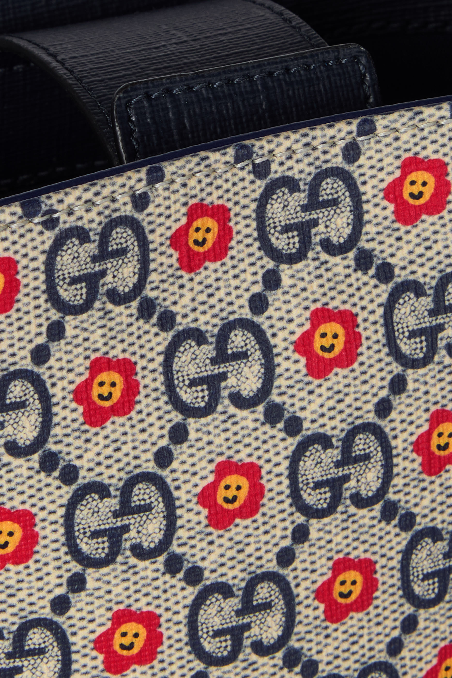 Kids GG Allover Flowers Print Bucket Bag