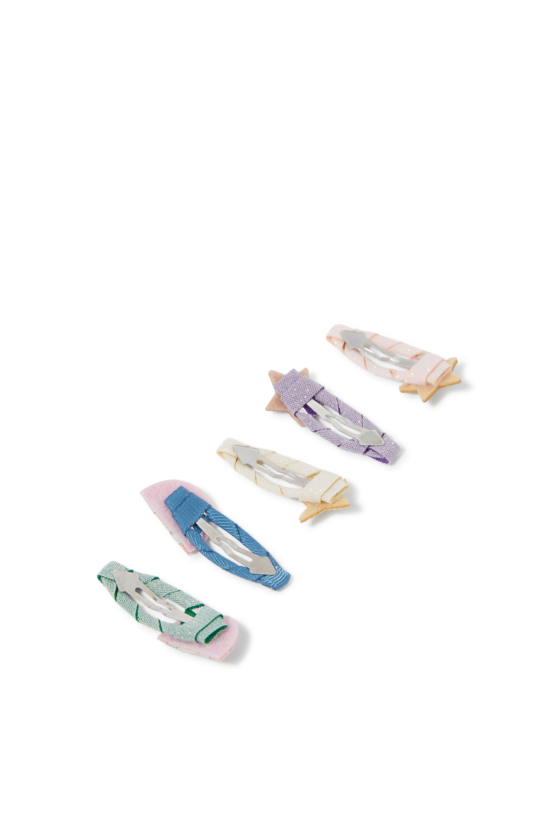 مشابك بتصميم نجوم وقوس قزح للأطفال، 5 قطع