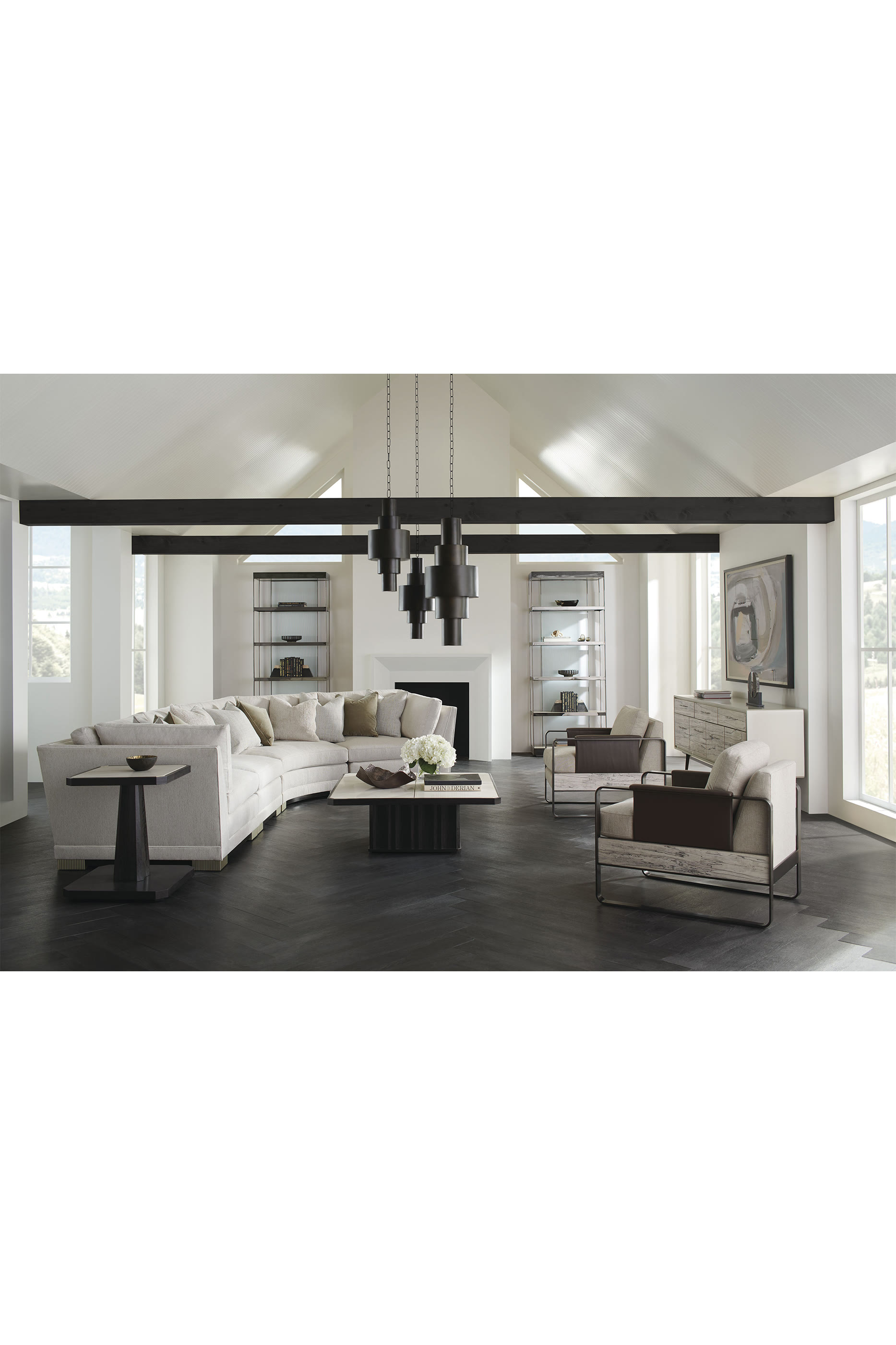 صوفا ديب ريتريت بتصميم مقوس دون مسند للذراعين