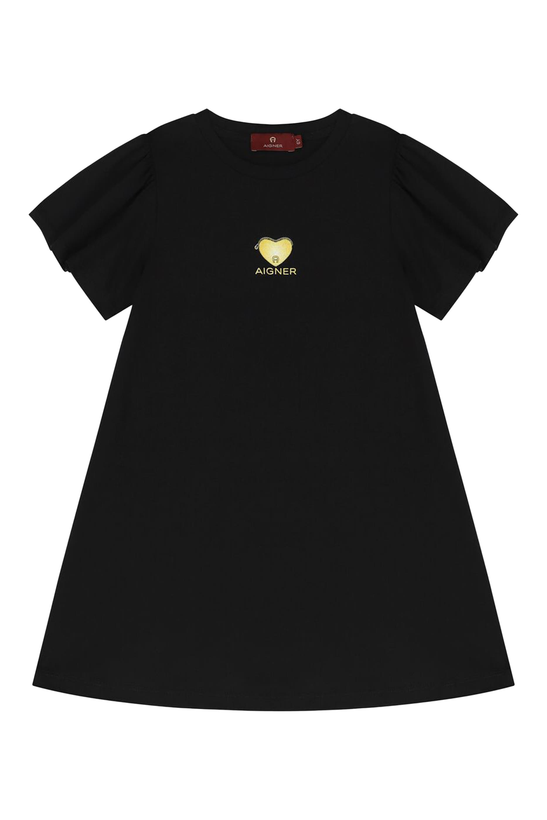 فستان قطن بشعار الماركة للأطفال