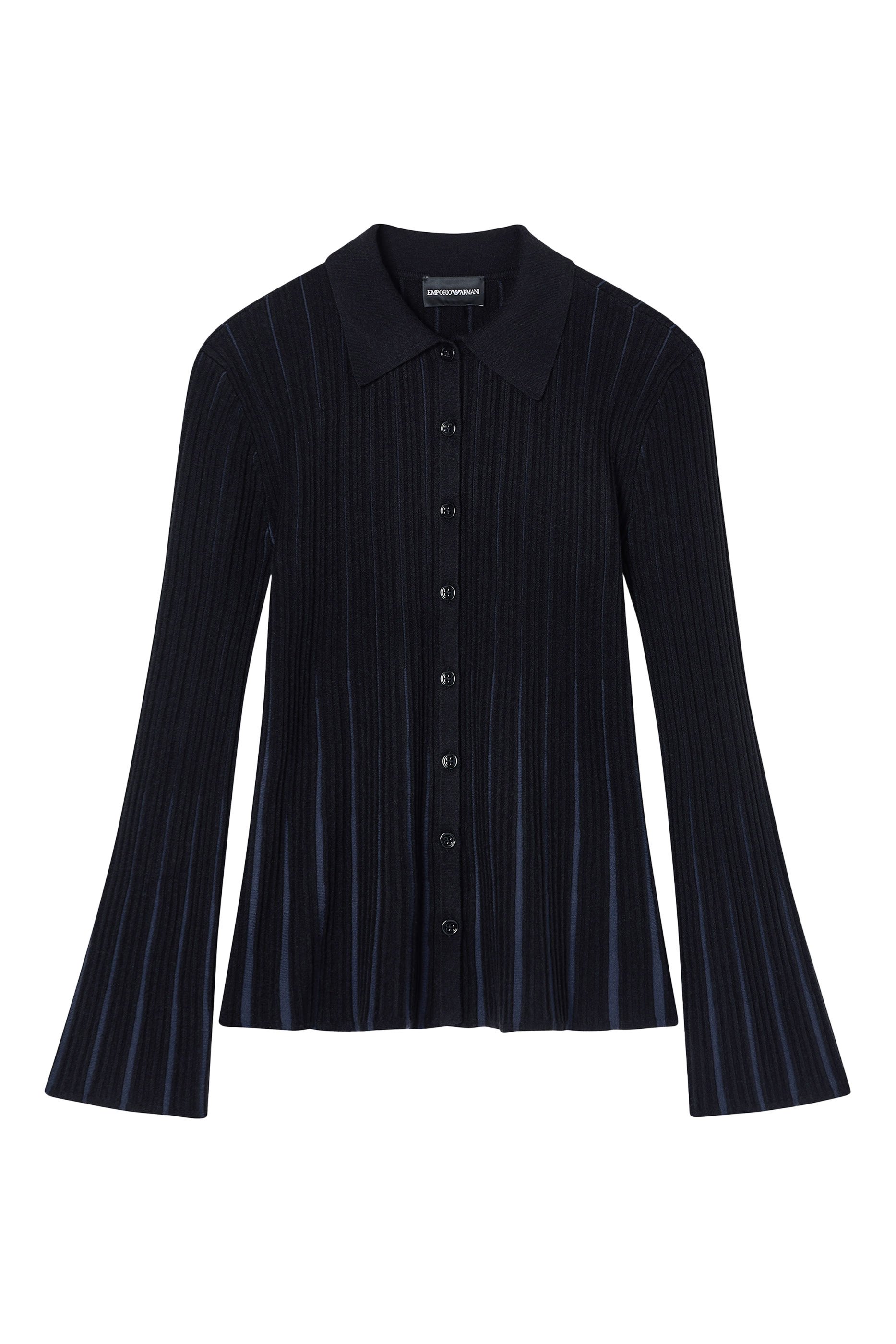 Pleated Rib Knit Cardigan