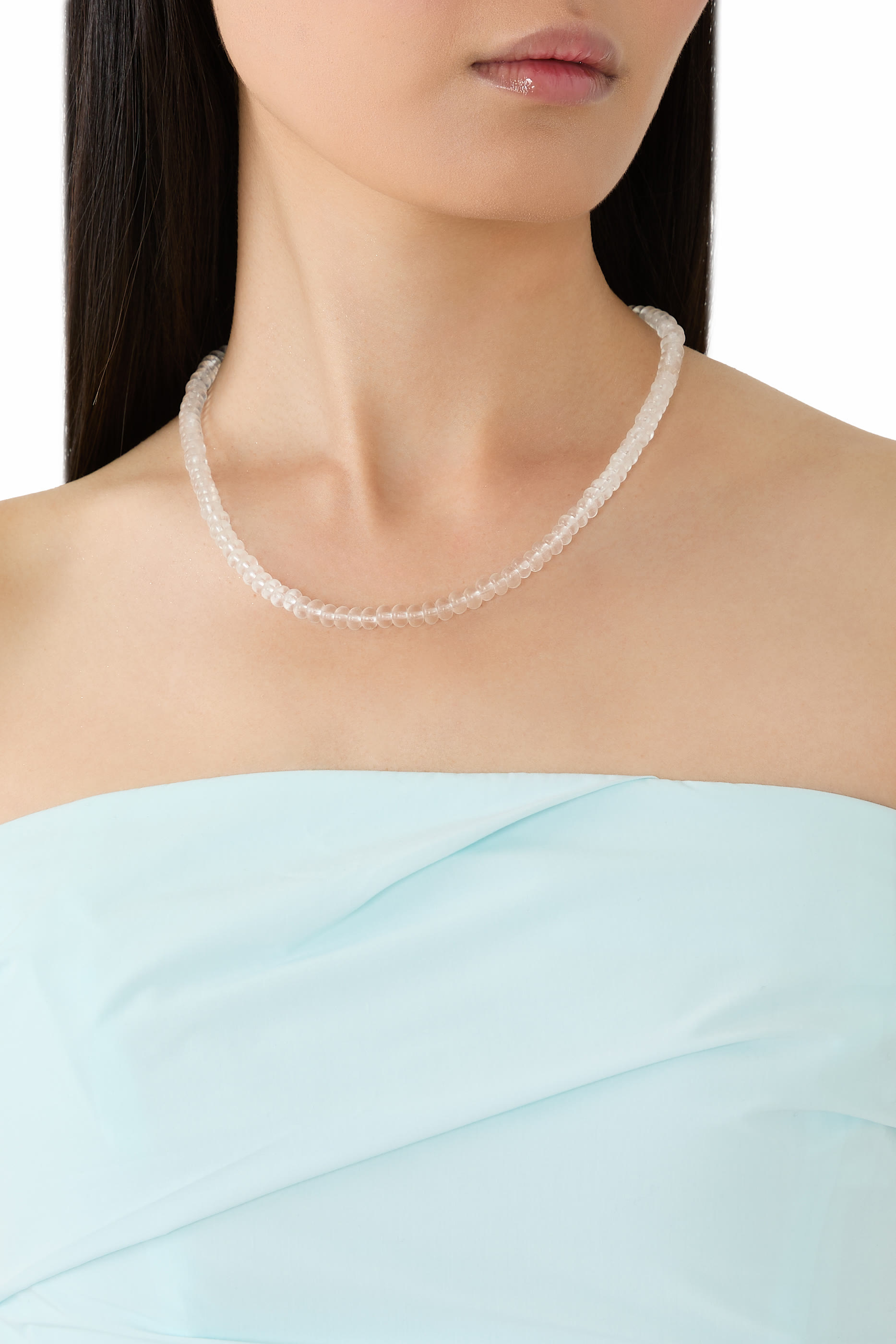 قلادة سايكديليا مزينة بكوارتز وخرز، ذهب أصفر عيار 18