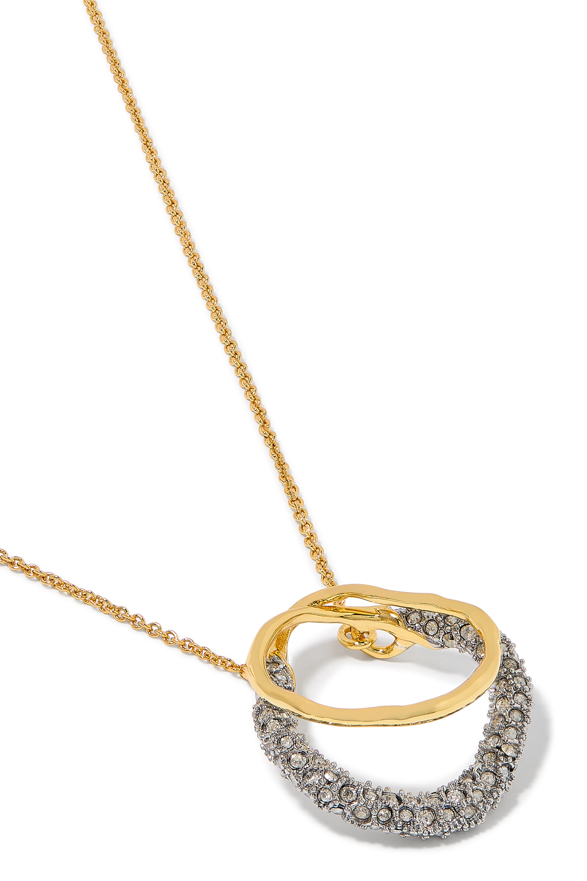 Solanales Orbit Necklace, 14K Gold Plated Brass