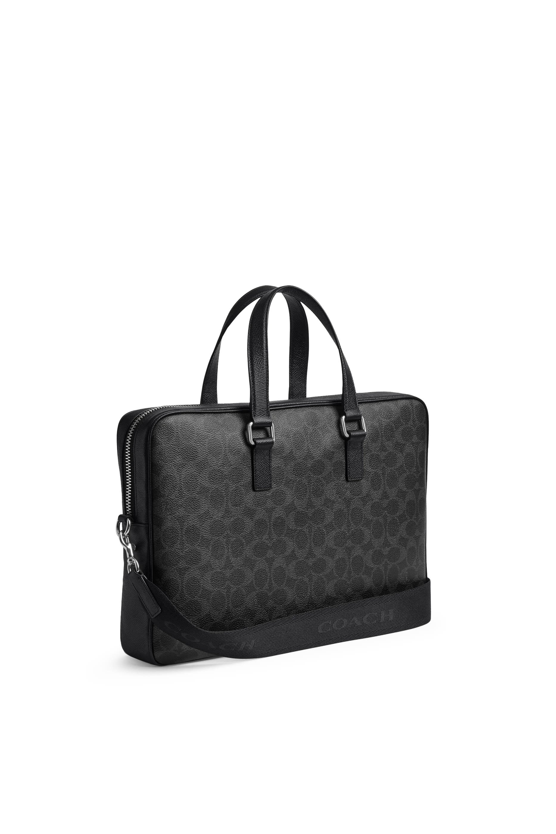 حقيبة كادن بريف قماش قنب مزينة بشعار الماركة