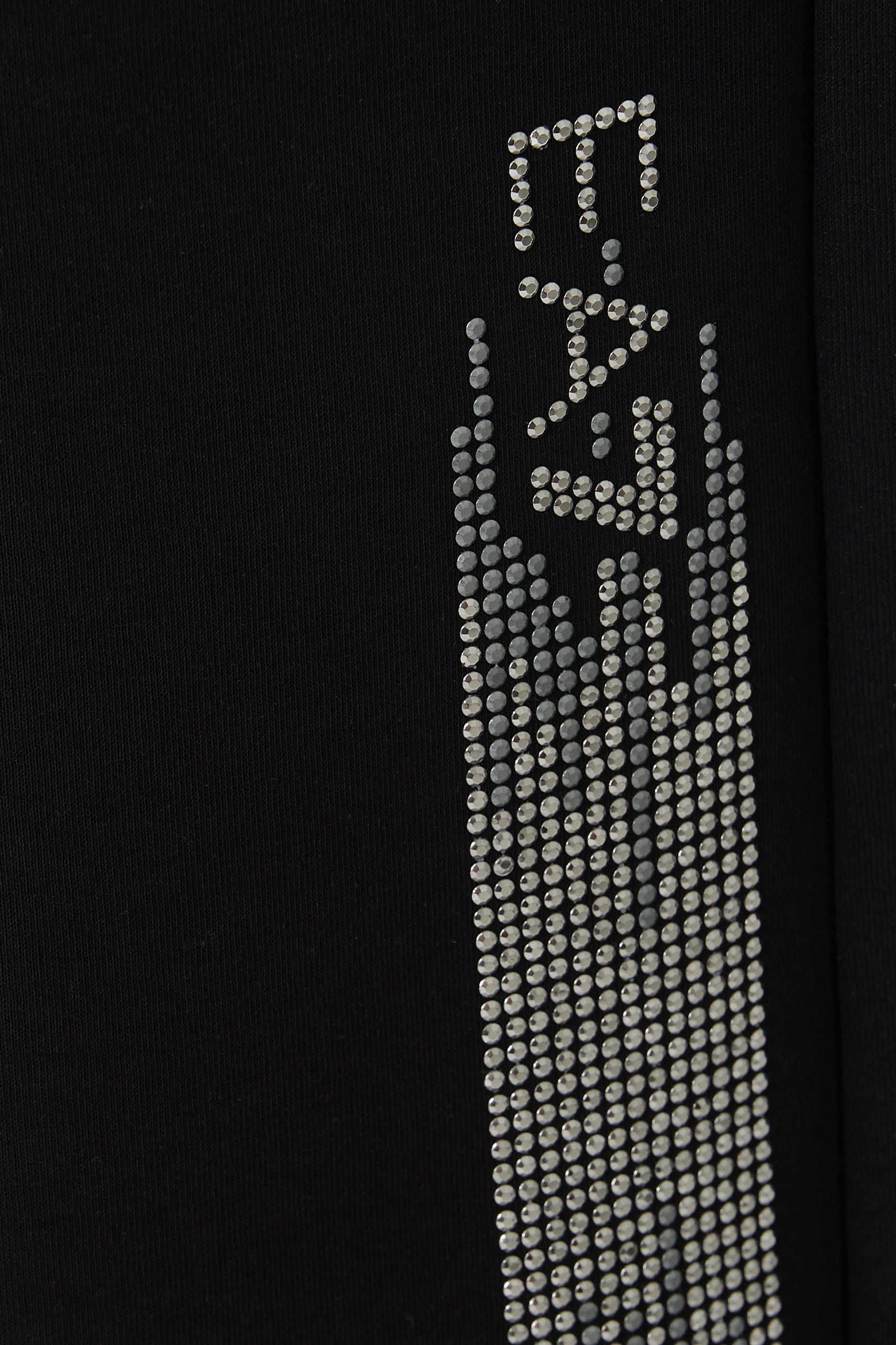 بنطال بقصة ساق واسعة وشعار الماركة مزيج قطن