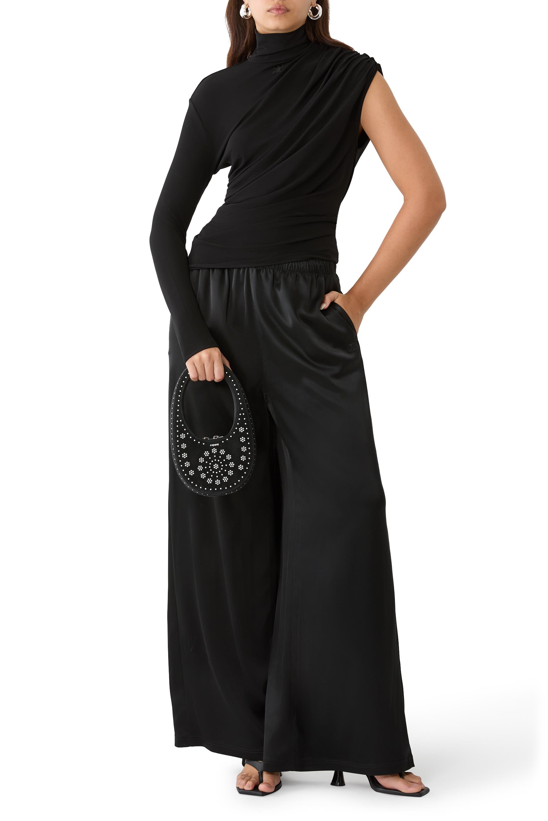 بلوزة بتصميم ملفوف غير متماثل جيرسيه