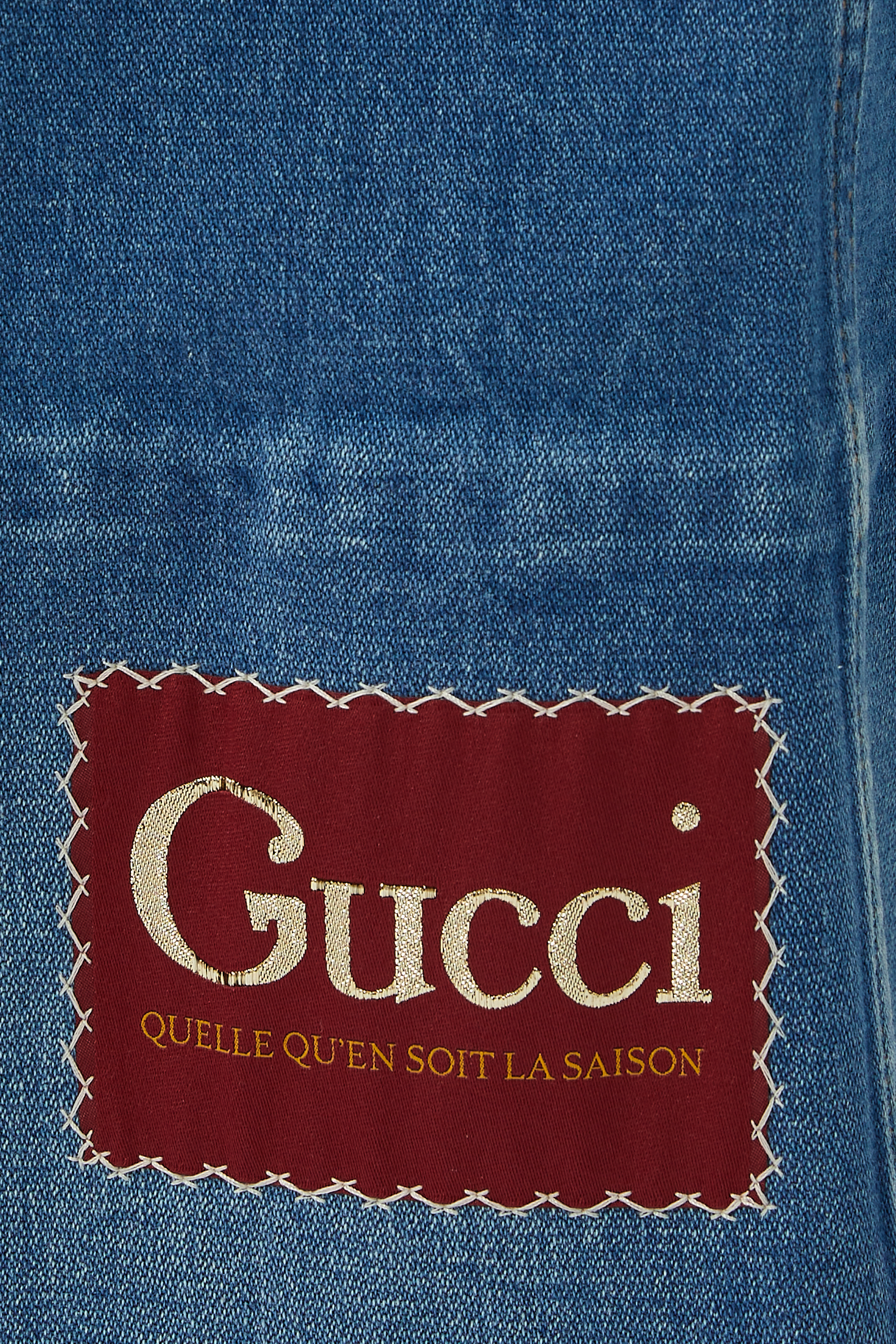 بنطال جينز باهت واسع