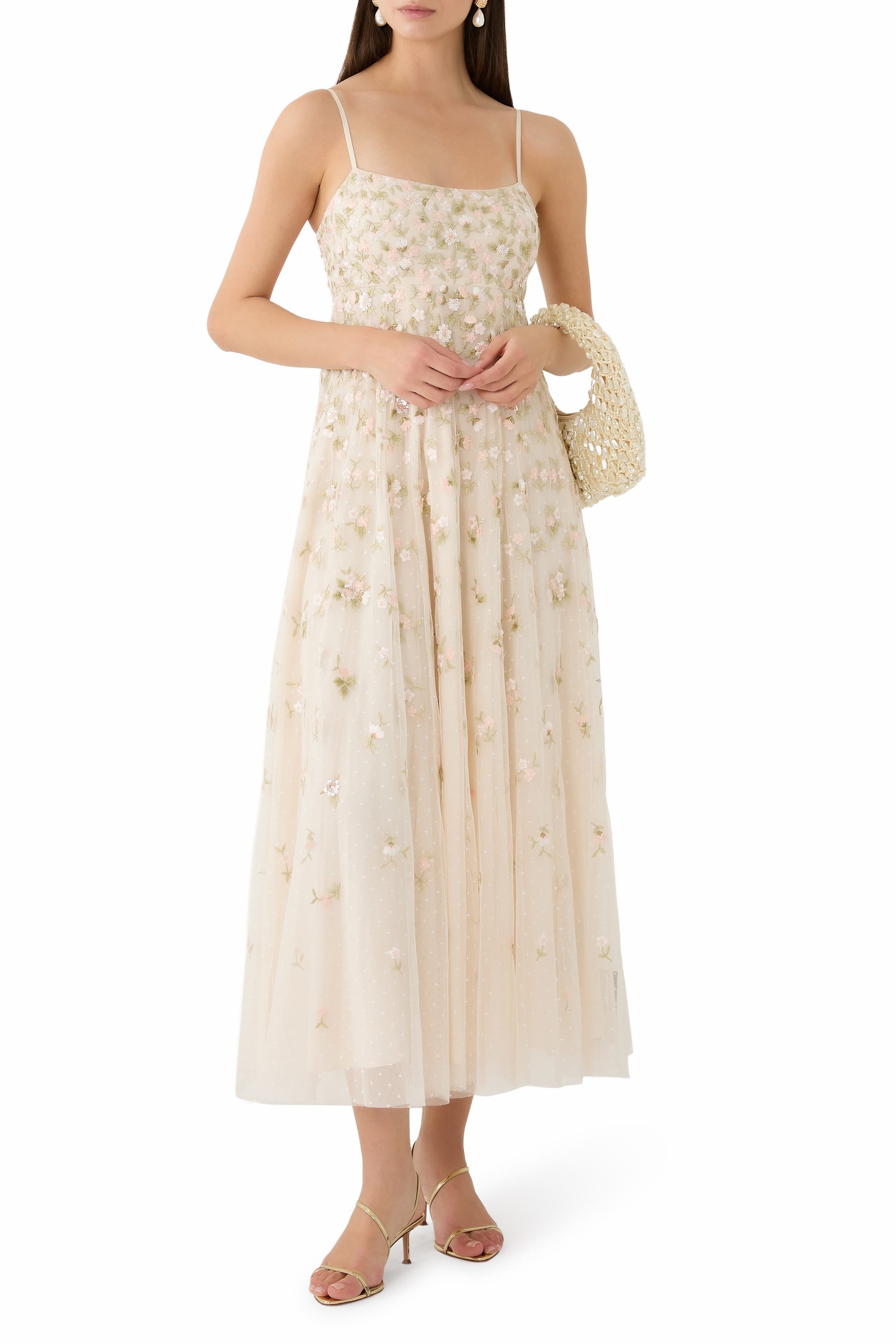 فستان سهرة ميدو ديستي بحمالات رفيعة