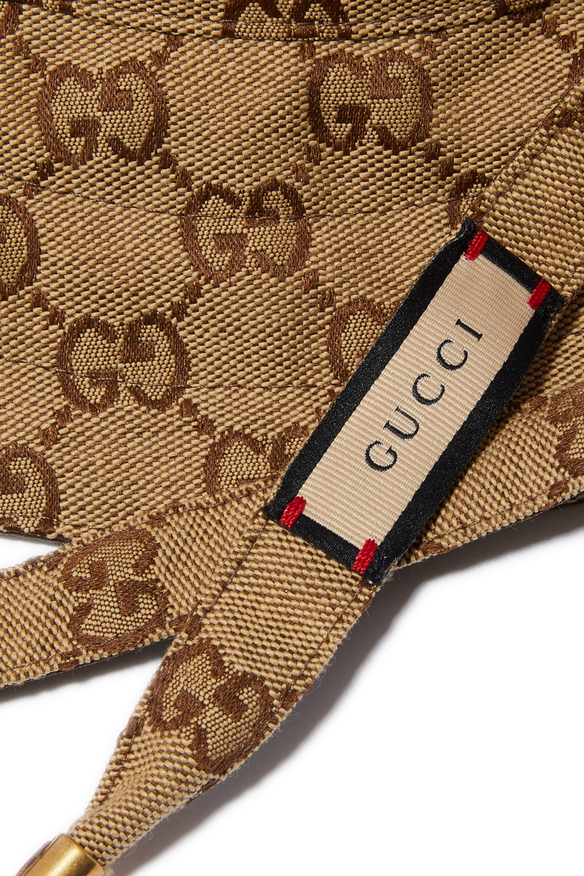 قبعة بوجهين قنب مزين بشعار GG&rlm;