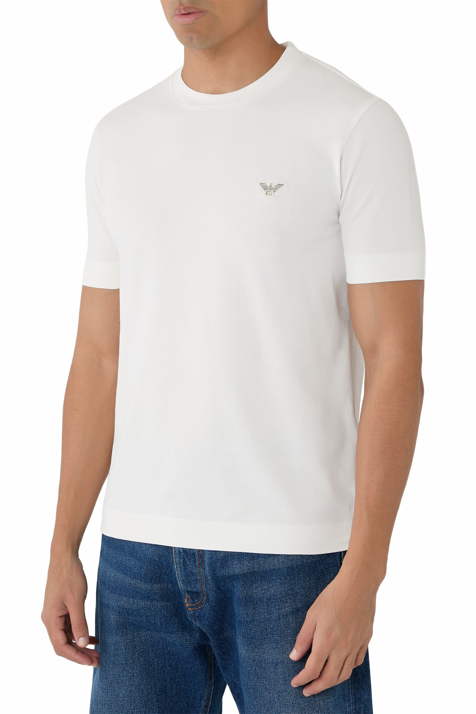 تيشيرت بشعار الماركة بحجم صغير قطن