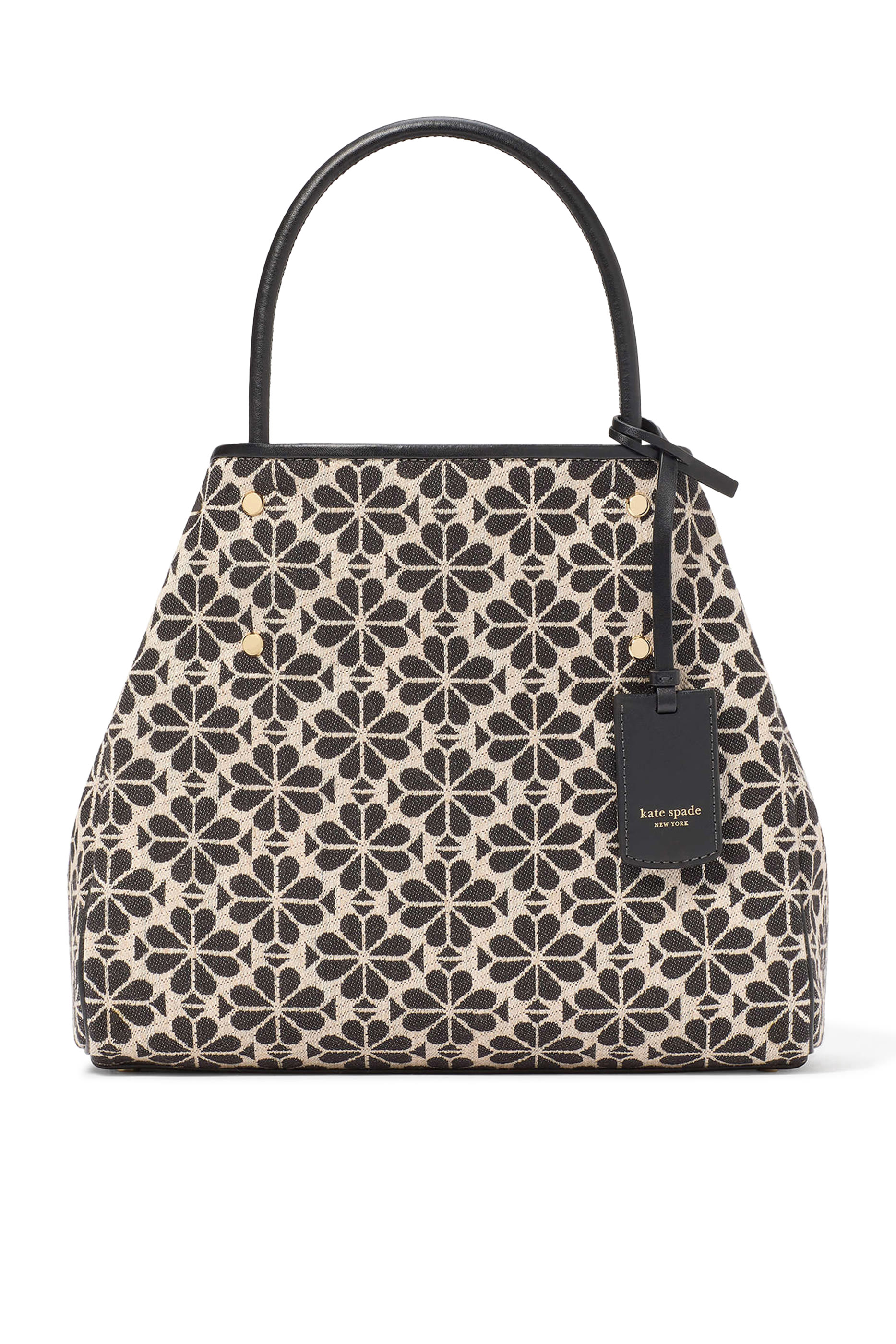 حقيبة يد متوسطة بنقشة زهور بالشكل البستوني