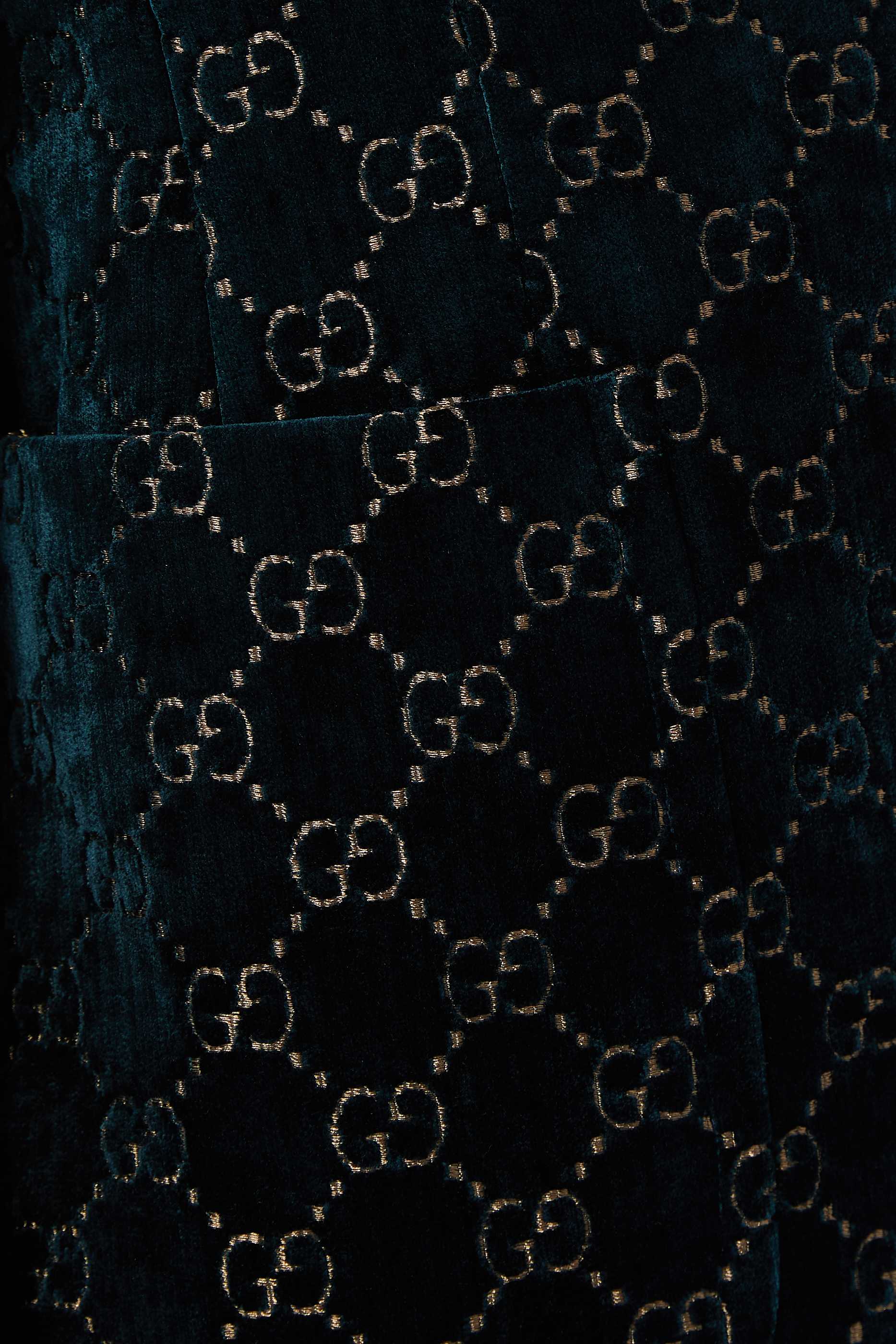 جاكيت مخمل بنقشة شعار حرفي GG