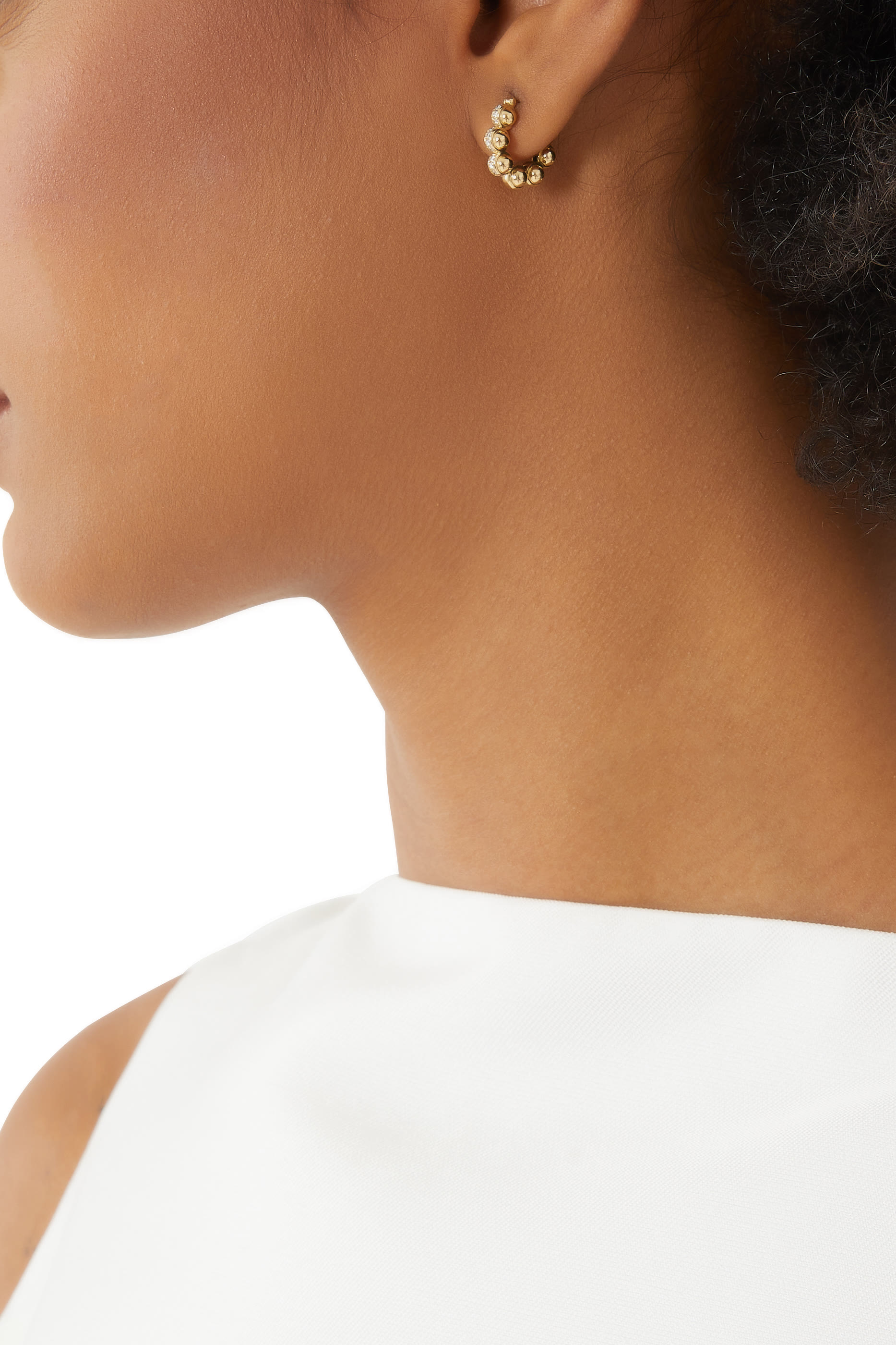 The Gold Atom Size 1 Earrings, 18k Yellow Gold & Diamonds