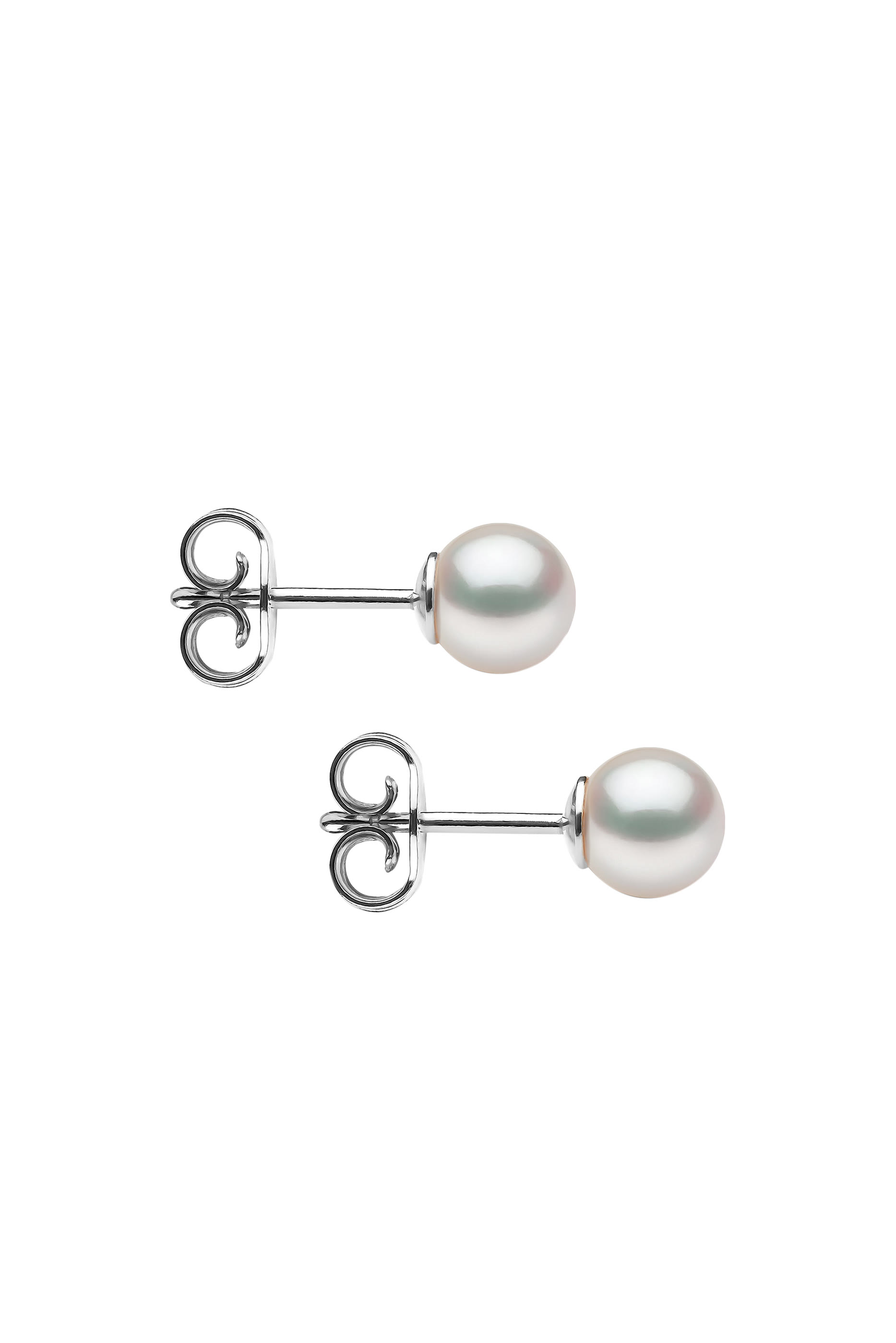 Classic 5mm Pearl Stud Earrings, 18k White Gold & Akoya Pearls