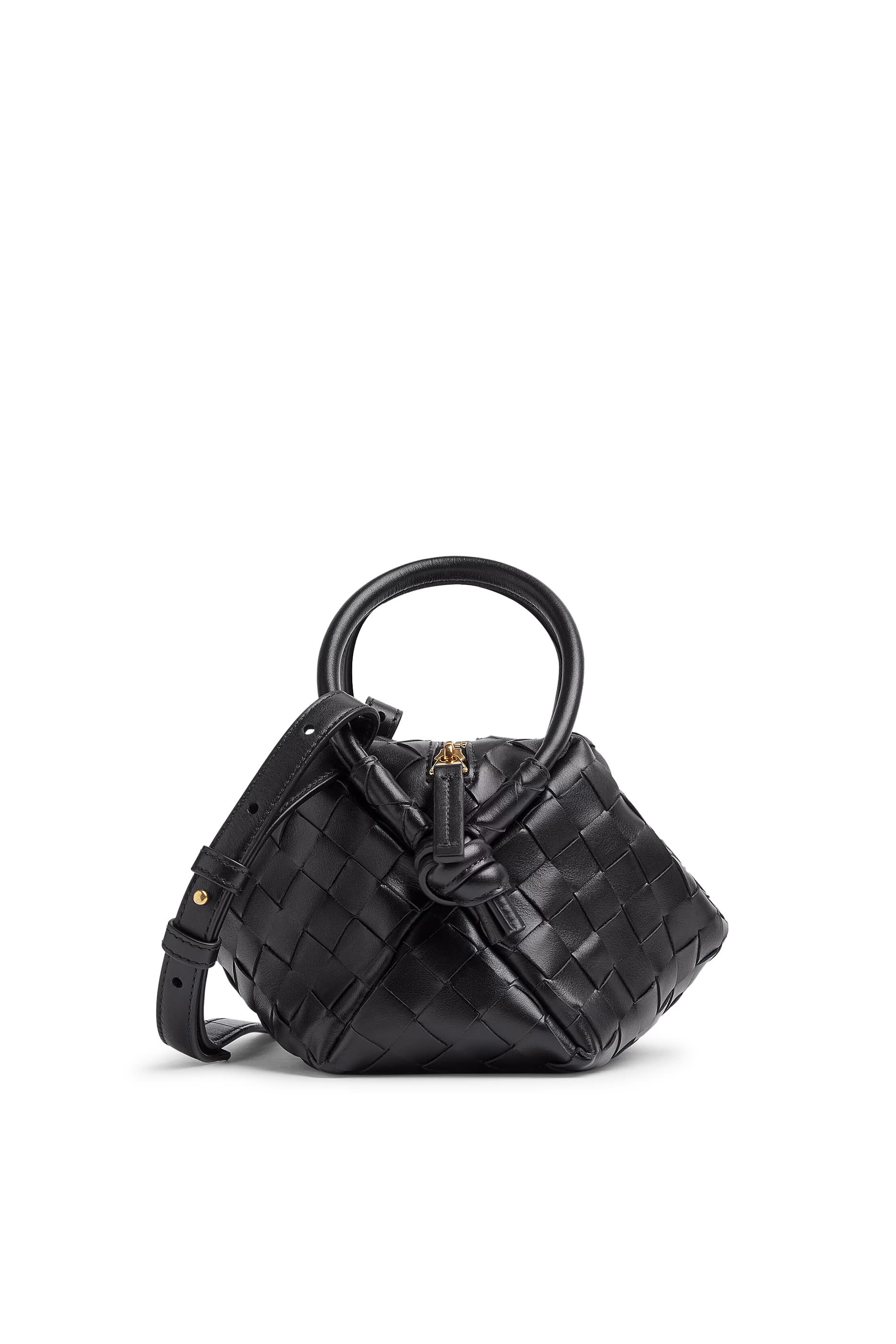 حقيبة كروس لوب صغيرة جلد مجدول