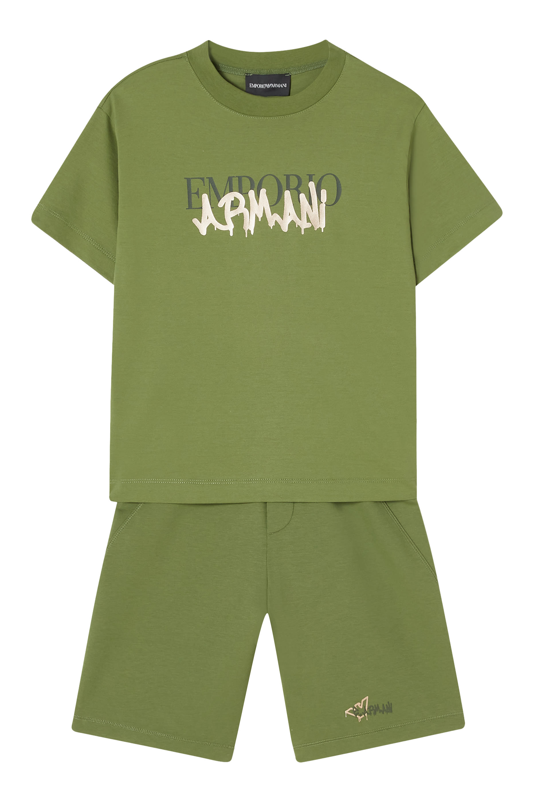 تيشيرت بأكمام قصيرة بشعار الماركة للأطفال