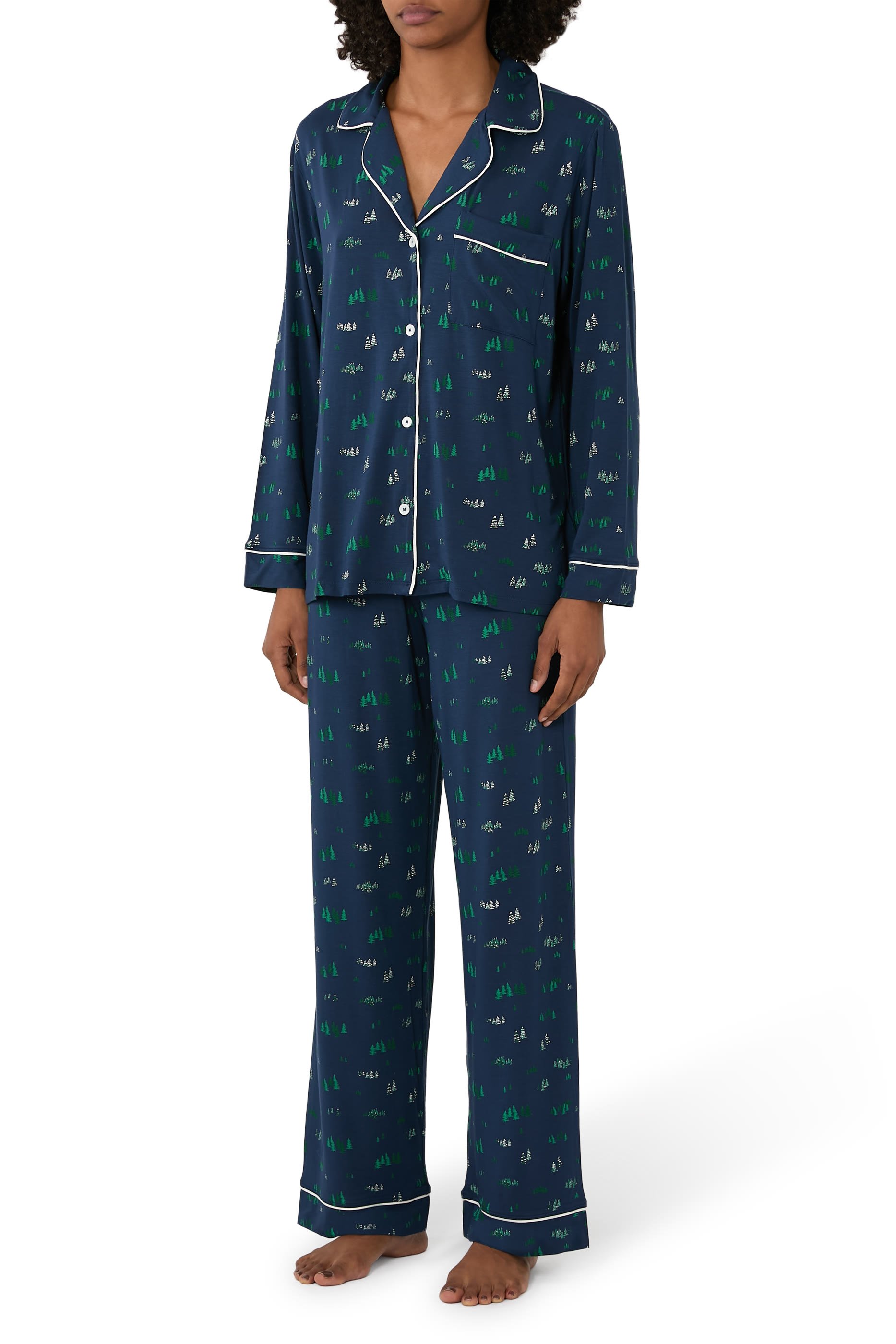 طقم بيجامة جيزيل بنقشة تينسيل مودال