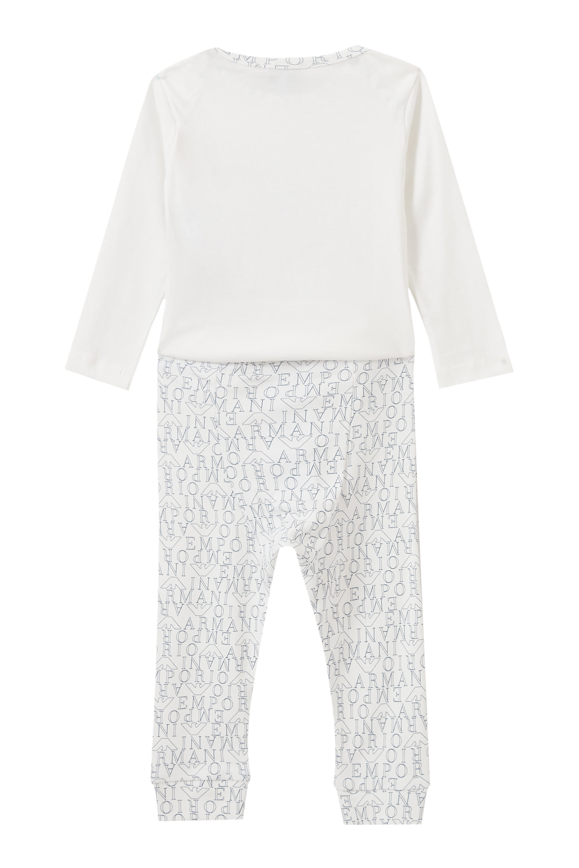 طقم تيشيرت وبنطال رياضي بشعار الماركة للأطفال