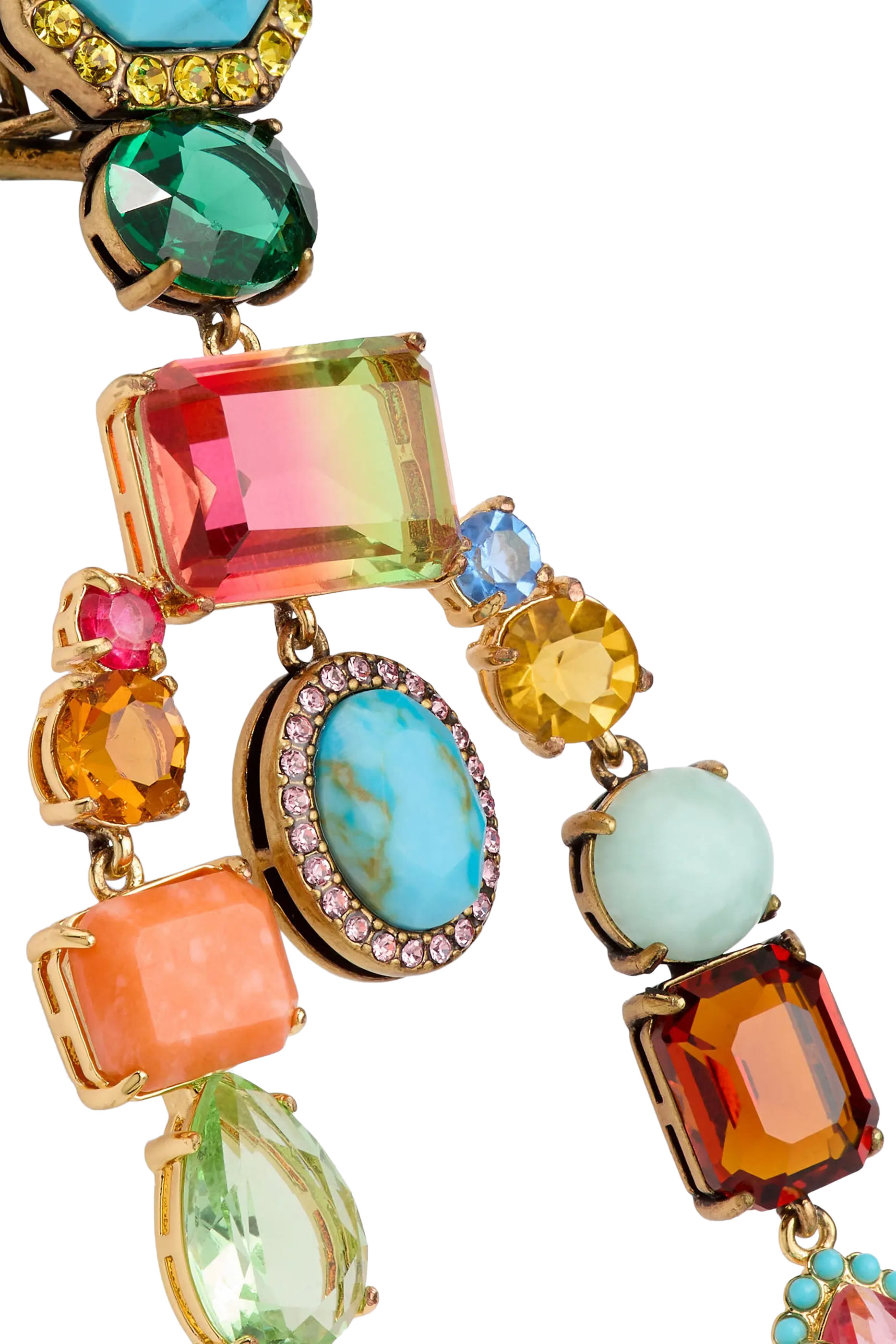 أقراط كبيرة بأحجار كريمة متنوعة