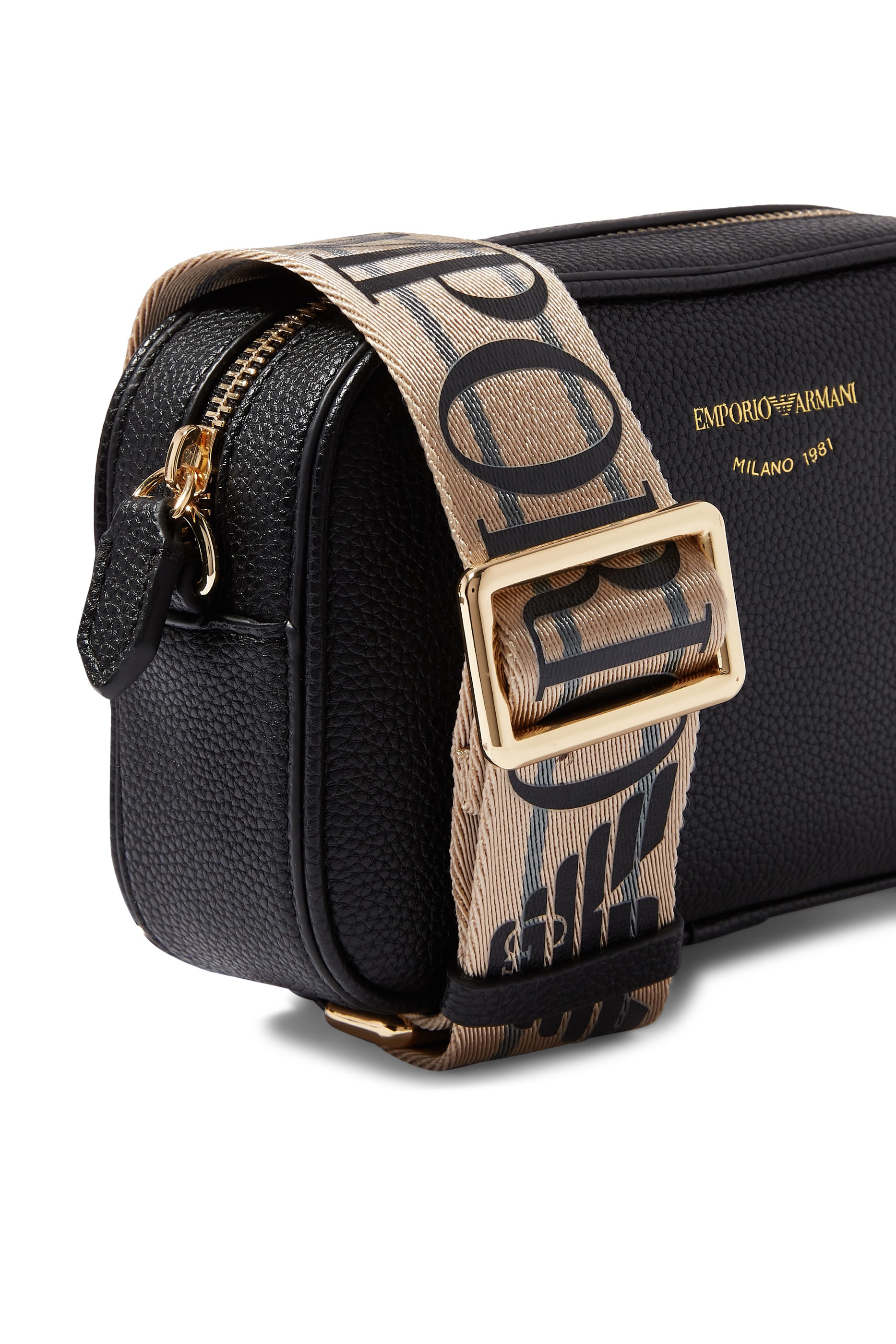 حقيبة ميني بشريط يحمل شعار الماركة