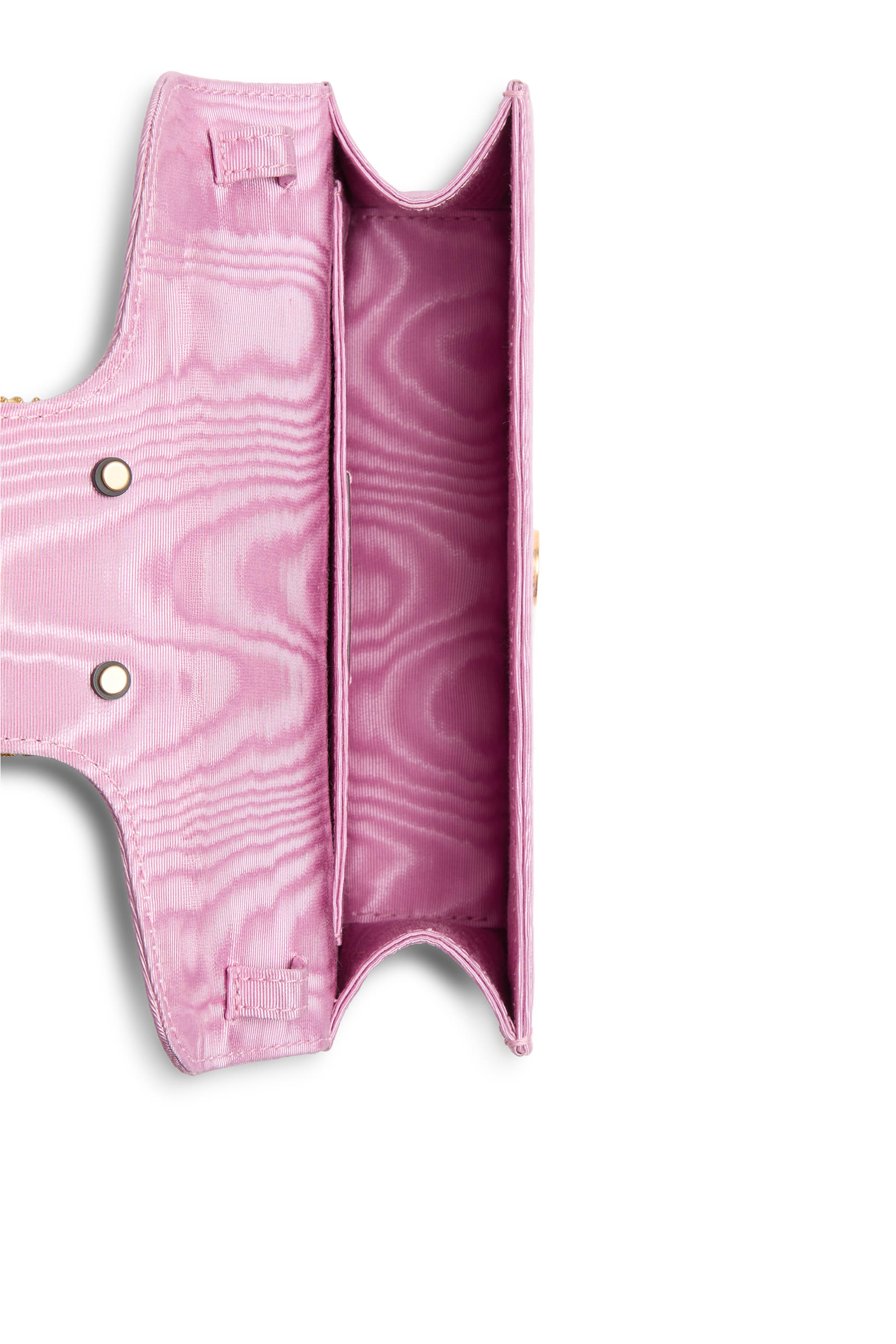 كلاتش لوكو بشعار الماركة مزين بالأحجار قماش مموج