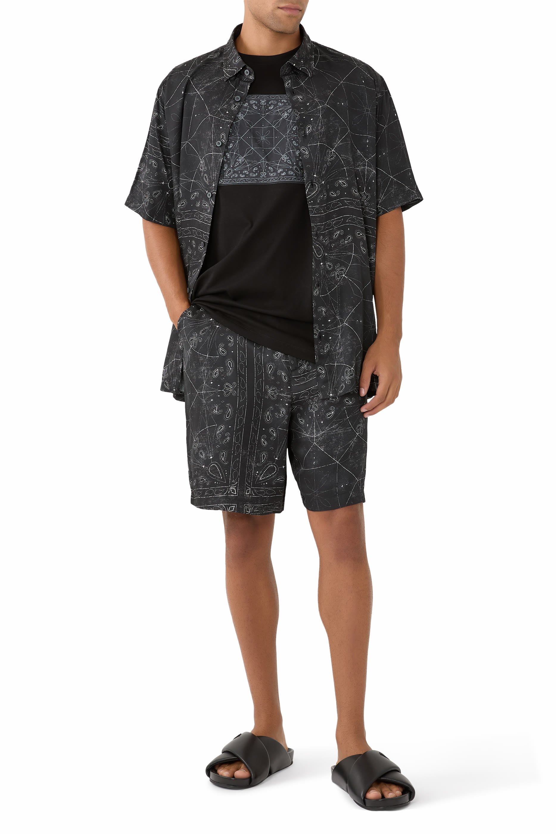 قميص ايه اس في بأكمام قصيرة فيسكوز