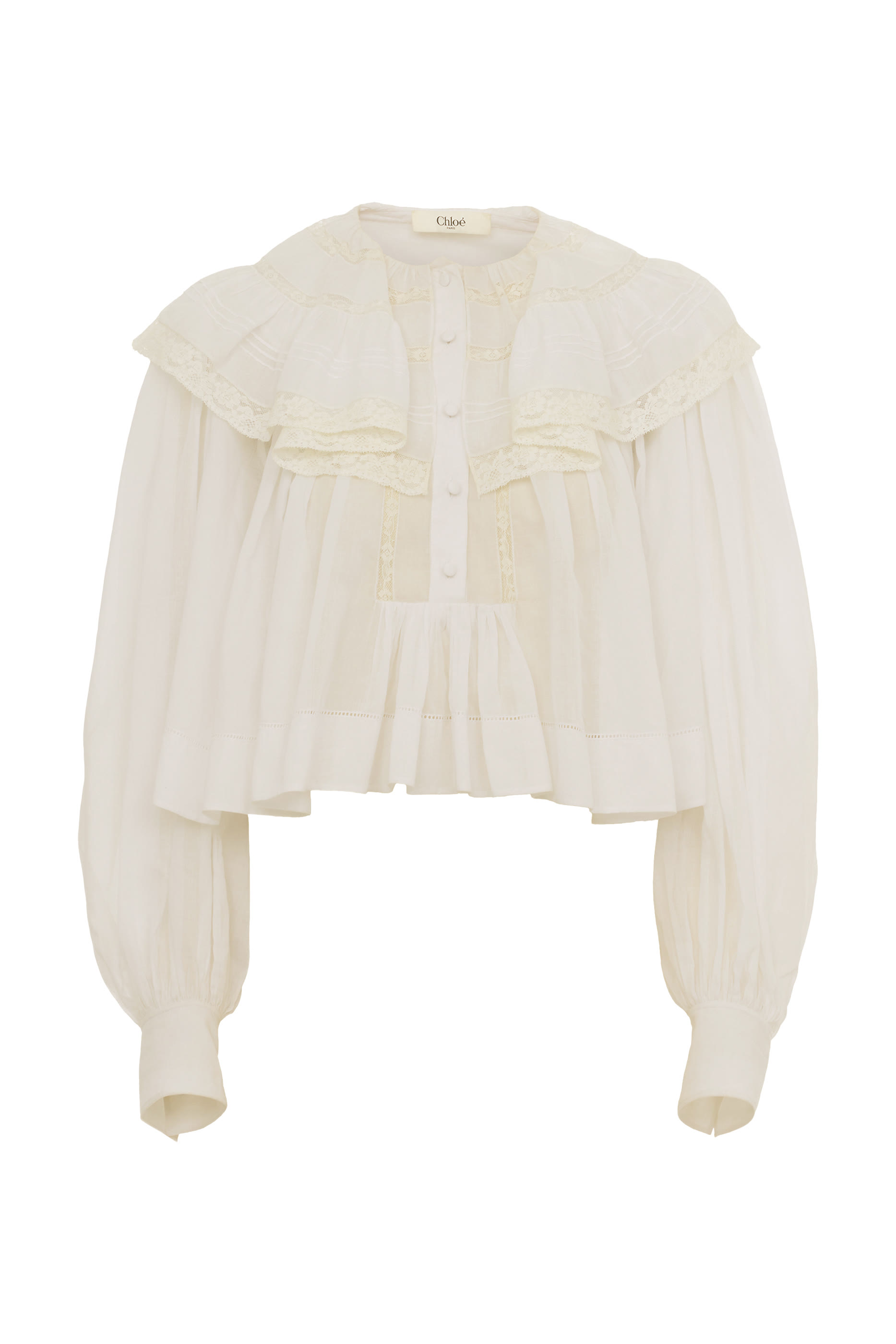 بلوزة قصيرة مزينة بكشكش