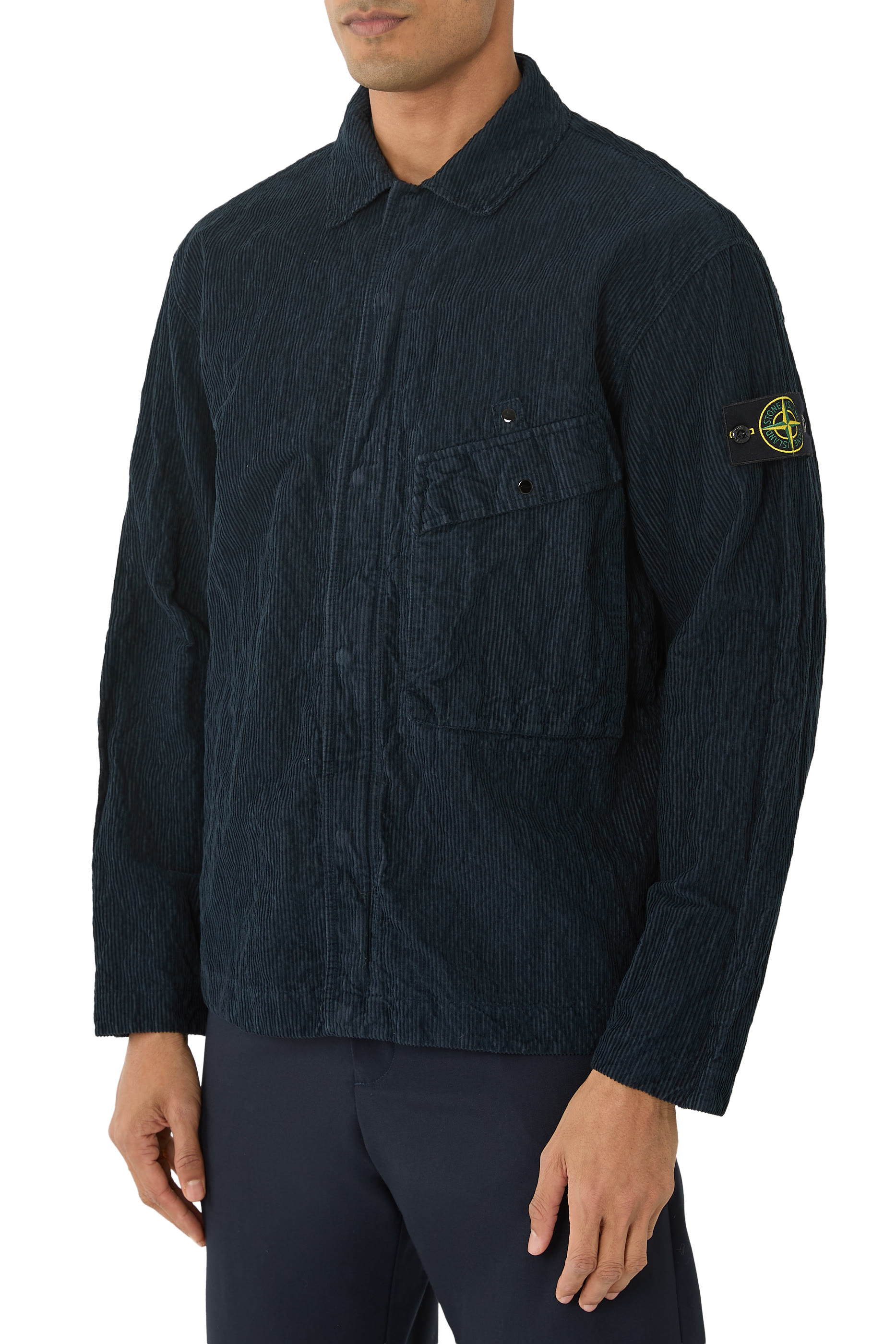 قميص بنمط قميص مخمل مضلع مجعد