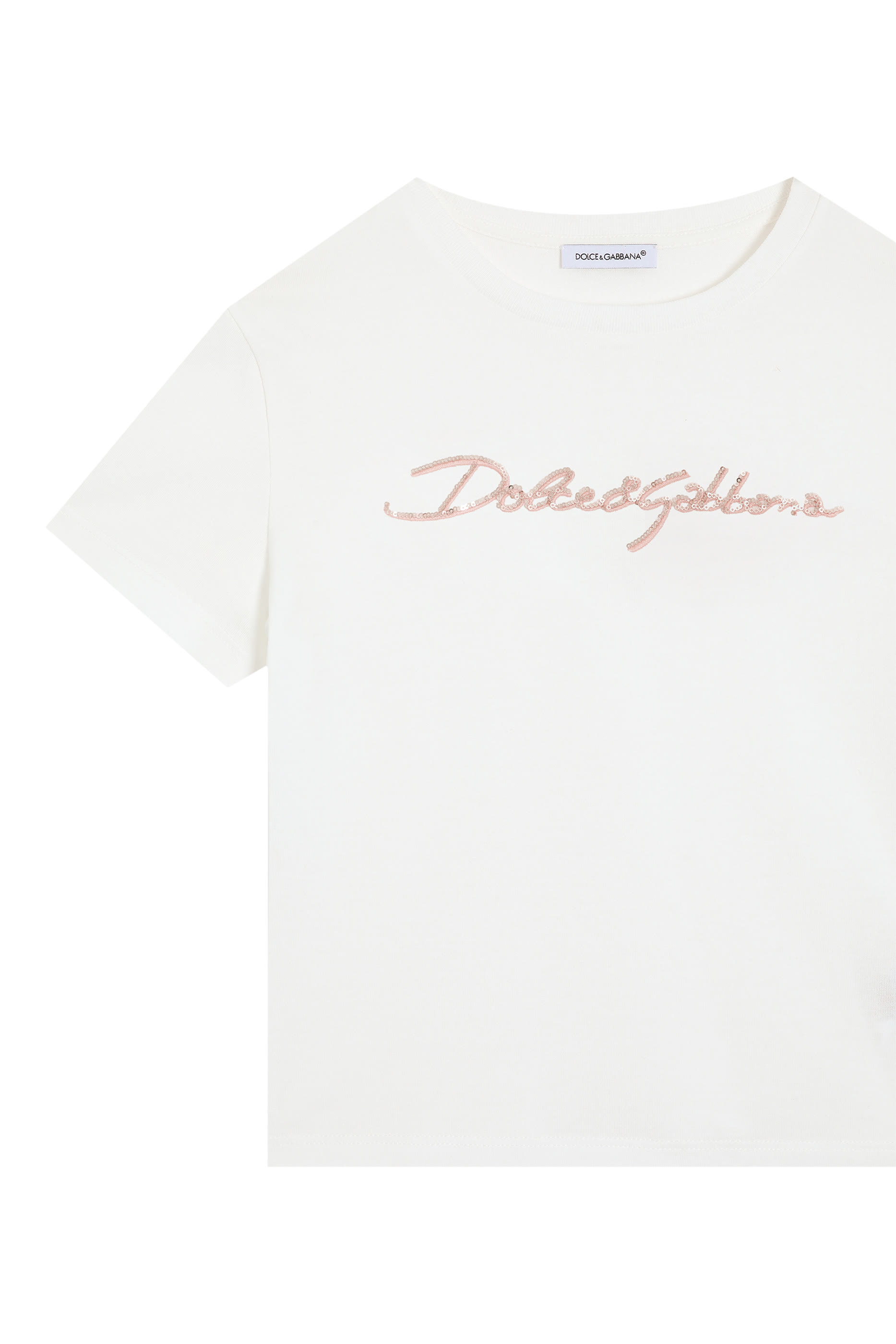 تيشيرت بياقة مستديرة وشعار الماركة للأطفال