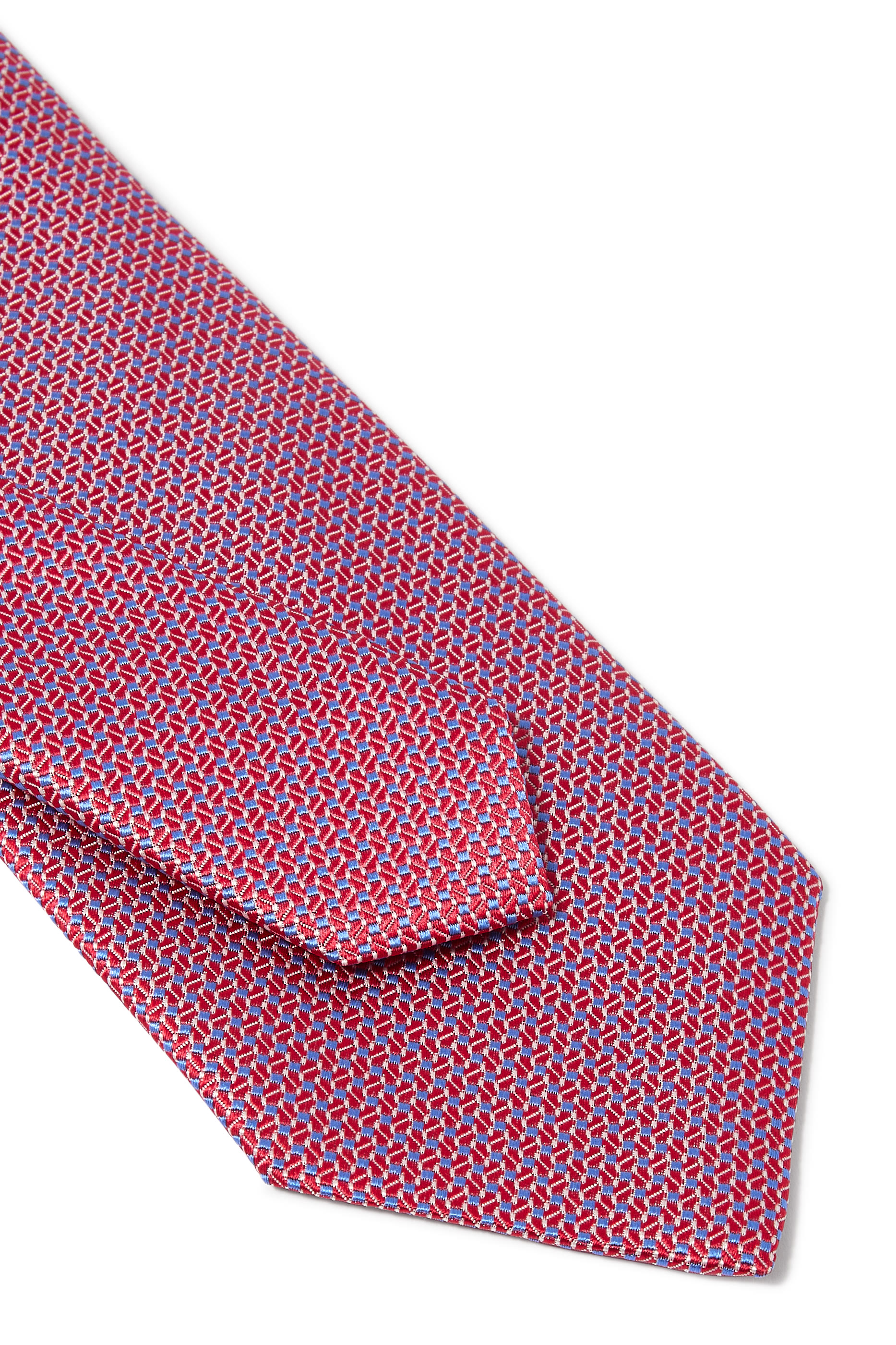 ربطة عنق بنقشة هندسية منسوجة حرير