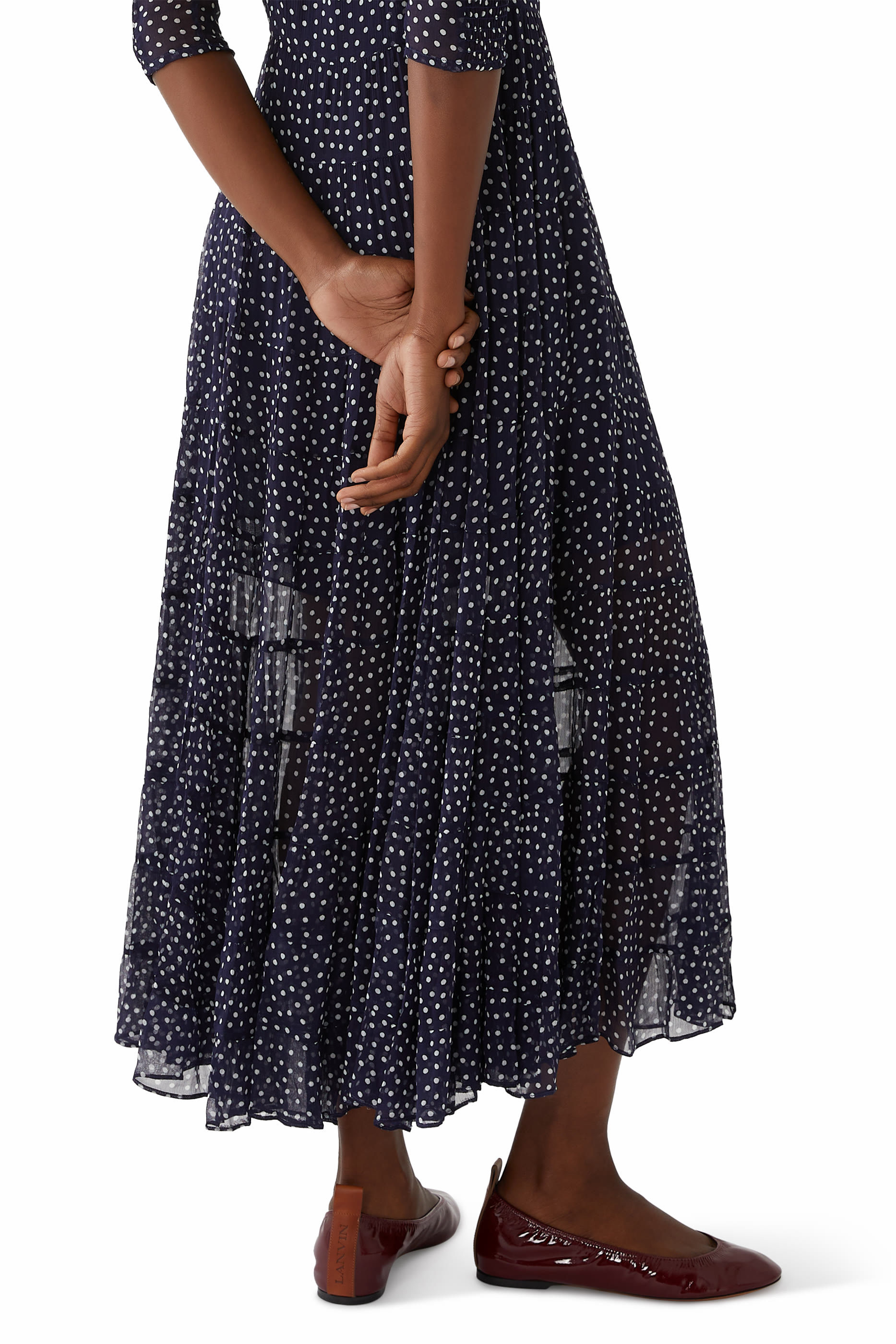 حذاء بالرينا لامع بنعل مسطح